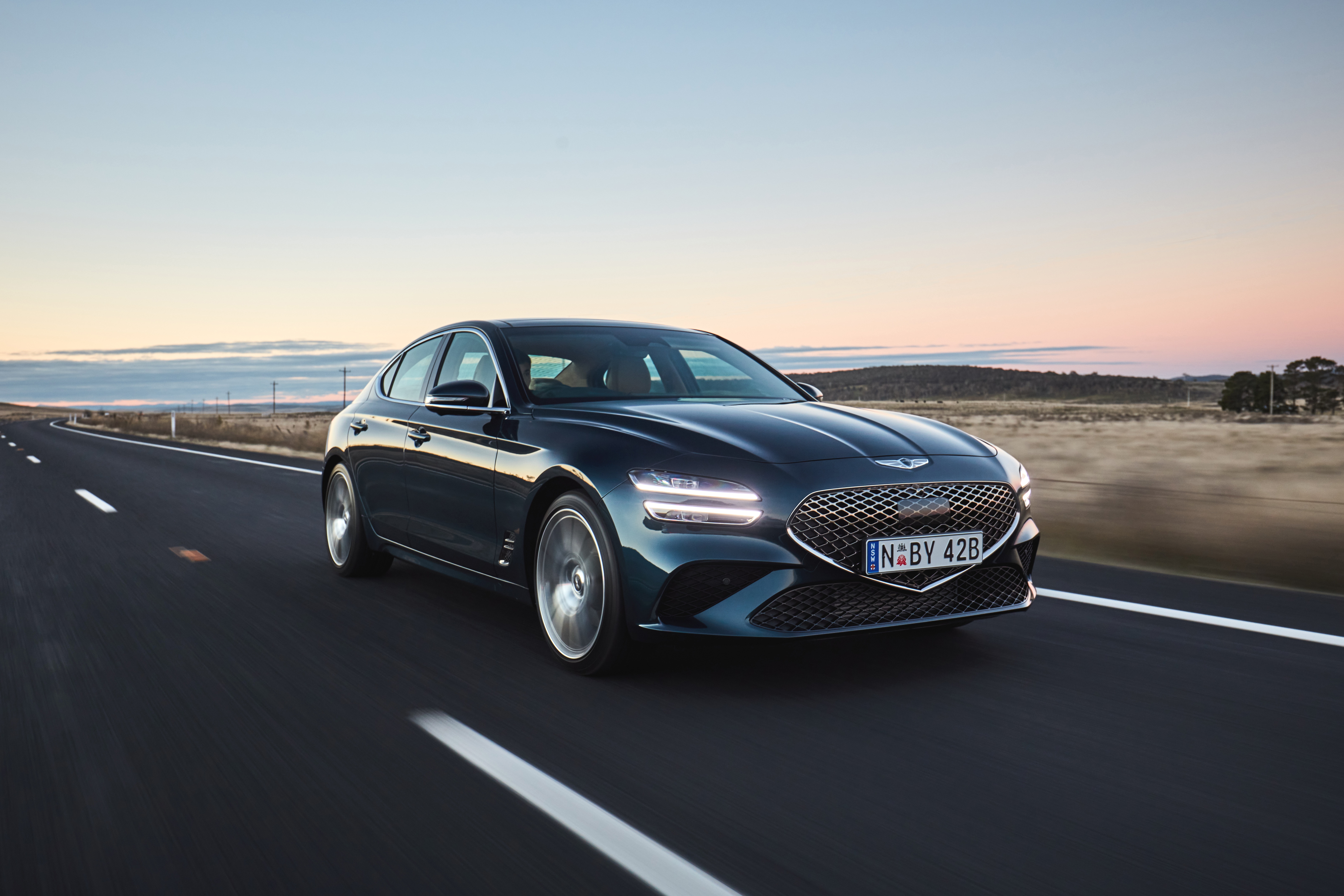 Blue 2021 Genesis G70 2.0T 4k Ultra HD Wallpaper