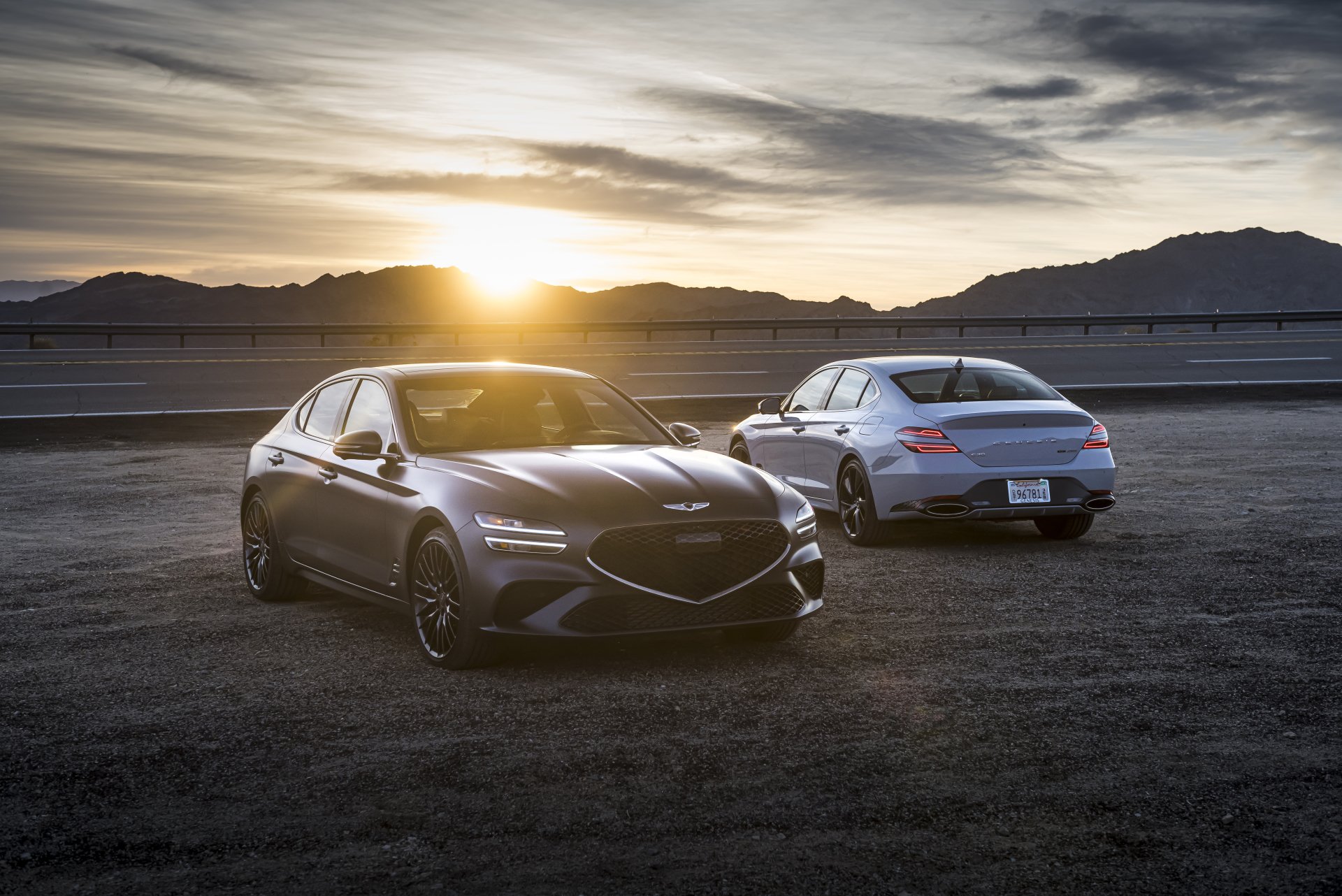 Grey 2022 Genesis G70 3.3T AWD 8k Ultra HD Wallpaper