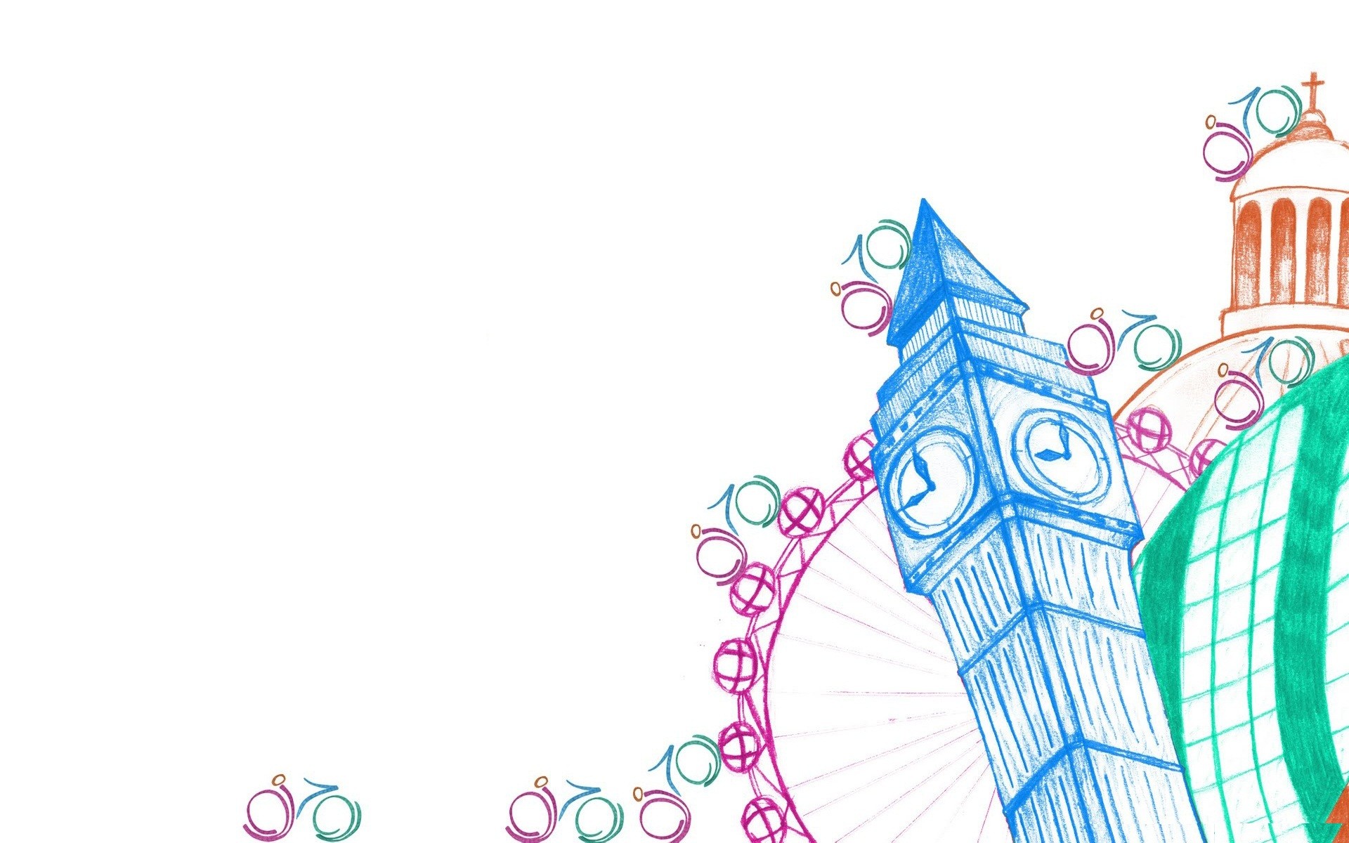 minimalistic, Summer, London, Big, Ben, Olympics, Simple, White, Background, Colors, Olympics, 2012 Wallpaper HD / Desktop and Mobile Background