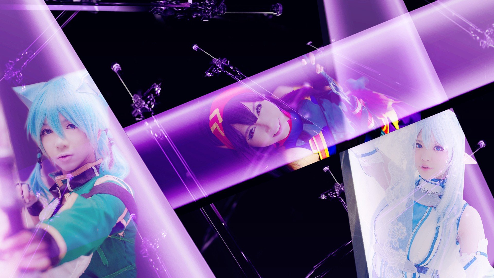 Sword Art Online, Asada Shino, Yuuki Asuna, Konno Yuuki, Cosplay HD Wallpaper / Desktop and Mobile Image & Photo