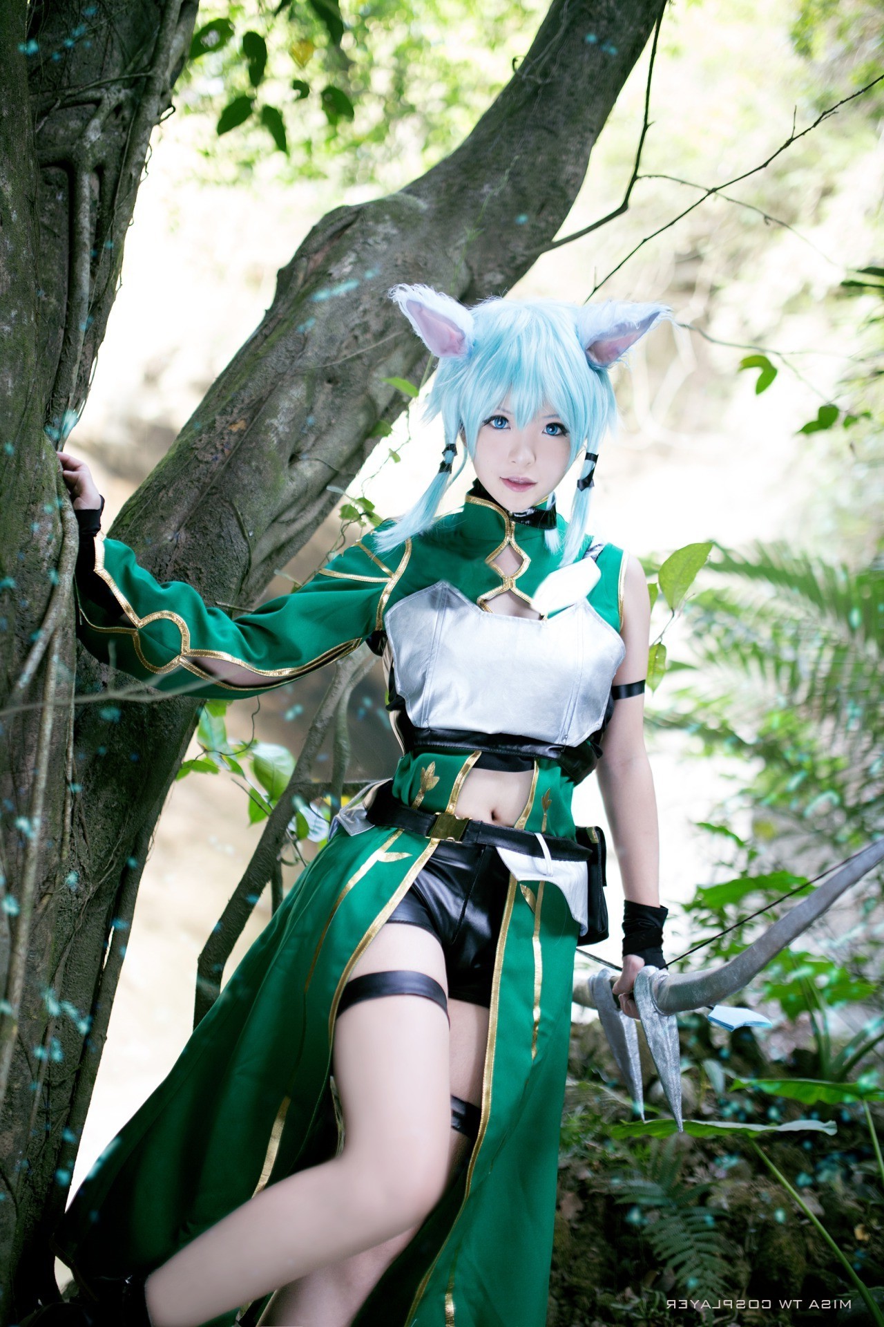 sword art online asada shino alfheim online nekomimi cosplay wallpaper