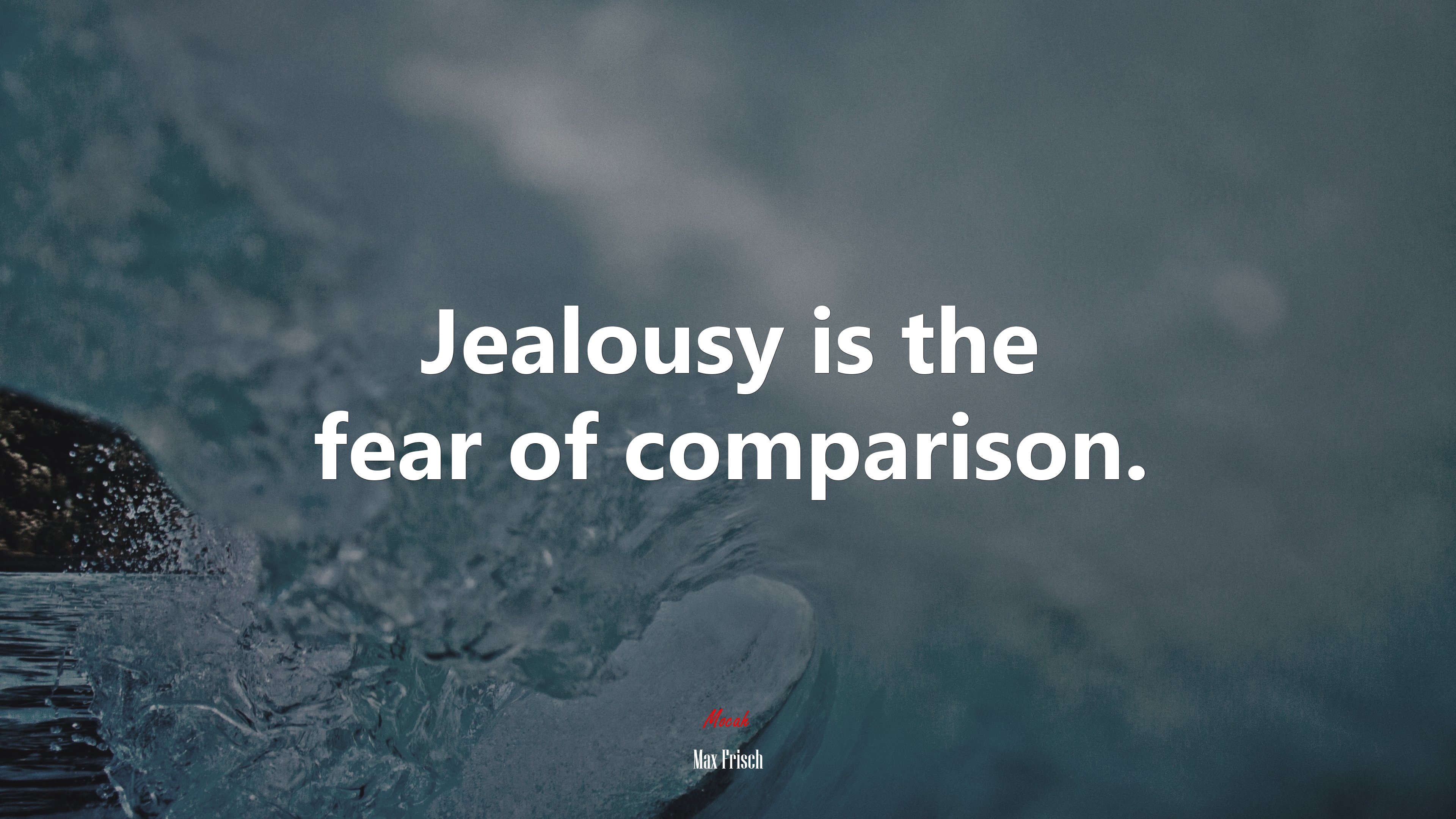 Jealousy is the fear of comparison. Max Frisch quote, 4k wallpaper. Mocah HD Wallpaper