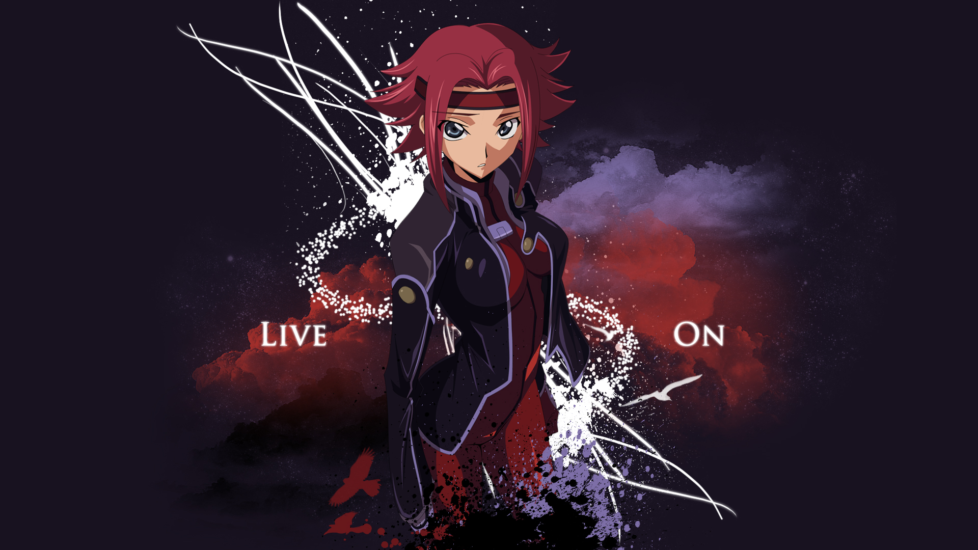 Wallpaper / Code Geass, Kallen Stadtfeld, redhead, women, anime, tight clothing, anime girls, looking at viewer, headband, blue eyes, big boobs, short hair