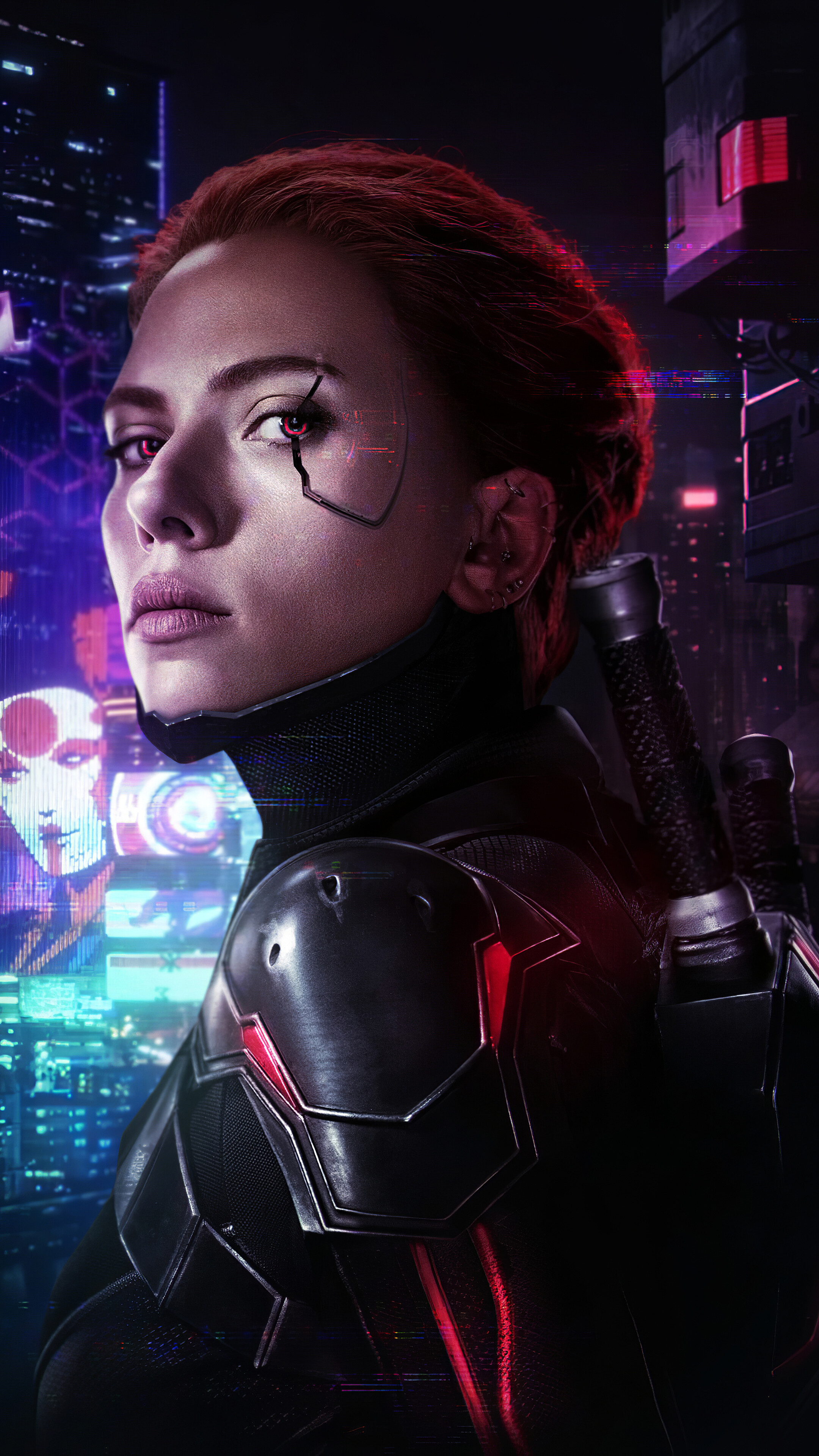 Black Widow, Movie, Cyberpunk, Scarlett Johansson, 4K phone HD Wallpaper, Image, Background, Photo and Picture HD Wallpaper