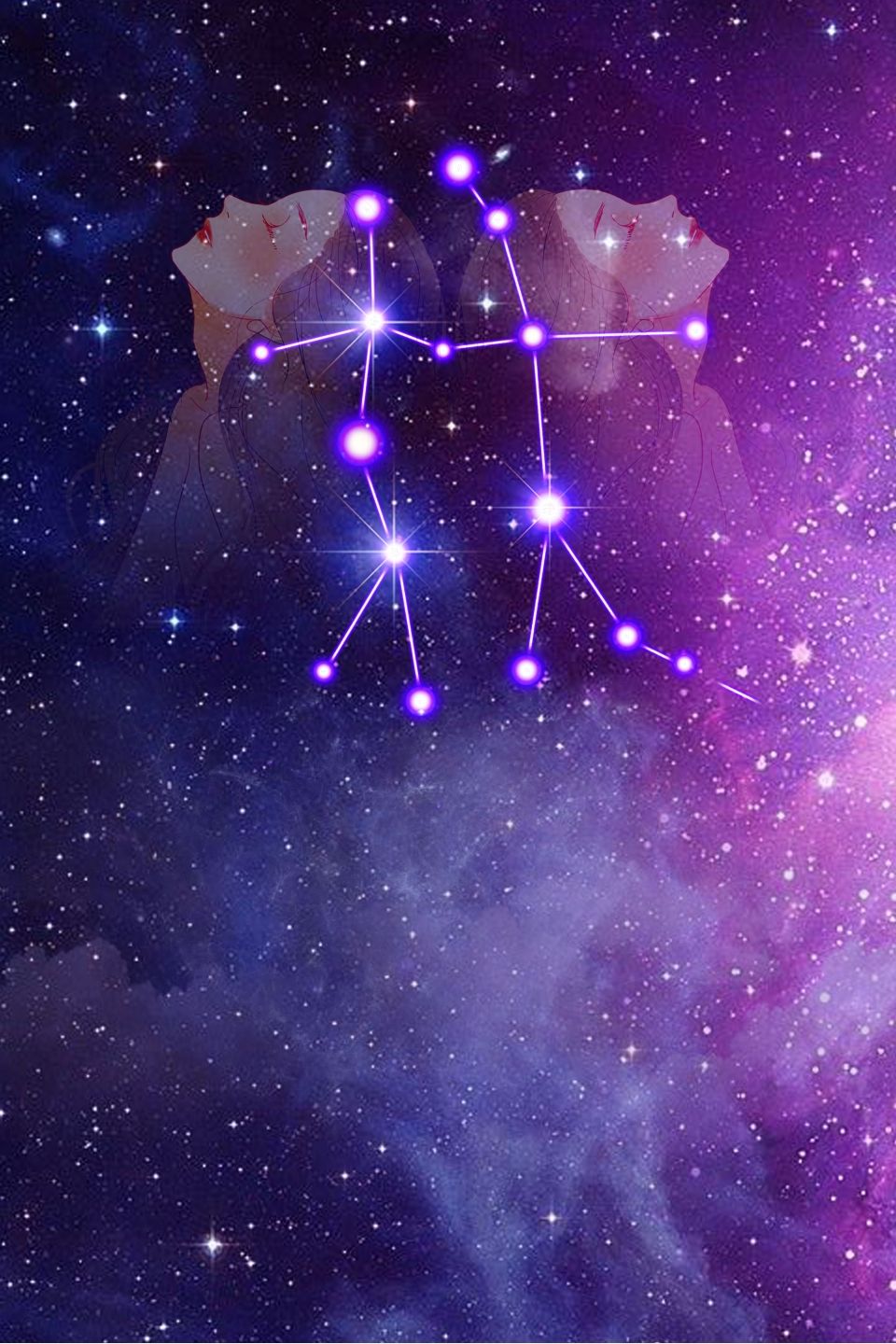 Creative Aesthetic Starry Sky 12 Constellation Gemini Background Synthesis. Gemini art, Gemini wallpaper, Gemini symbol