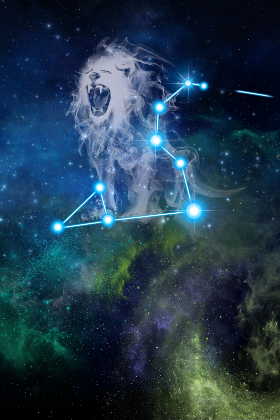 Creative Twelve Constellation Leo Background Synthesis. Constellations, Leo constellation, Leo
