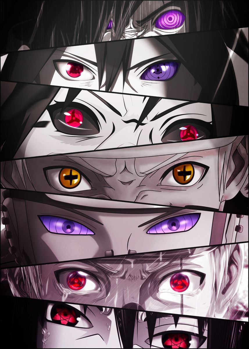 Naruto Eyes' Poster by Undermountain. Displate. Naruto eyes, Best naruto wallpaper, Itachi uchiha art