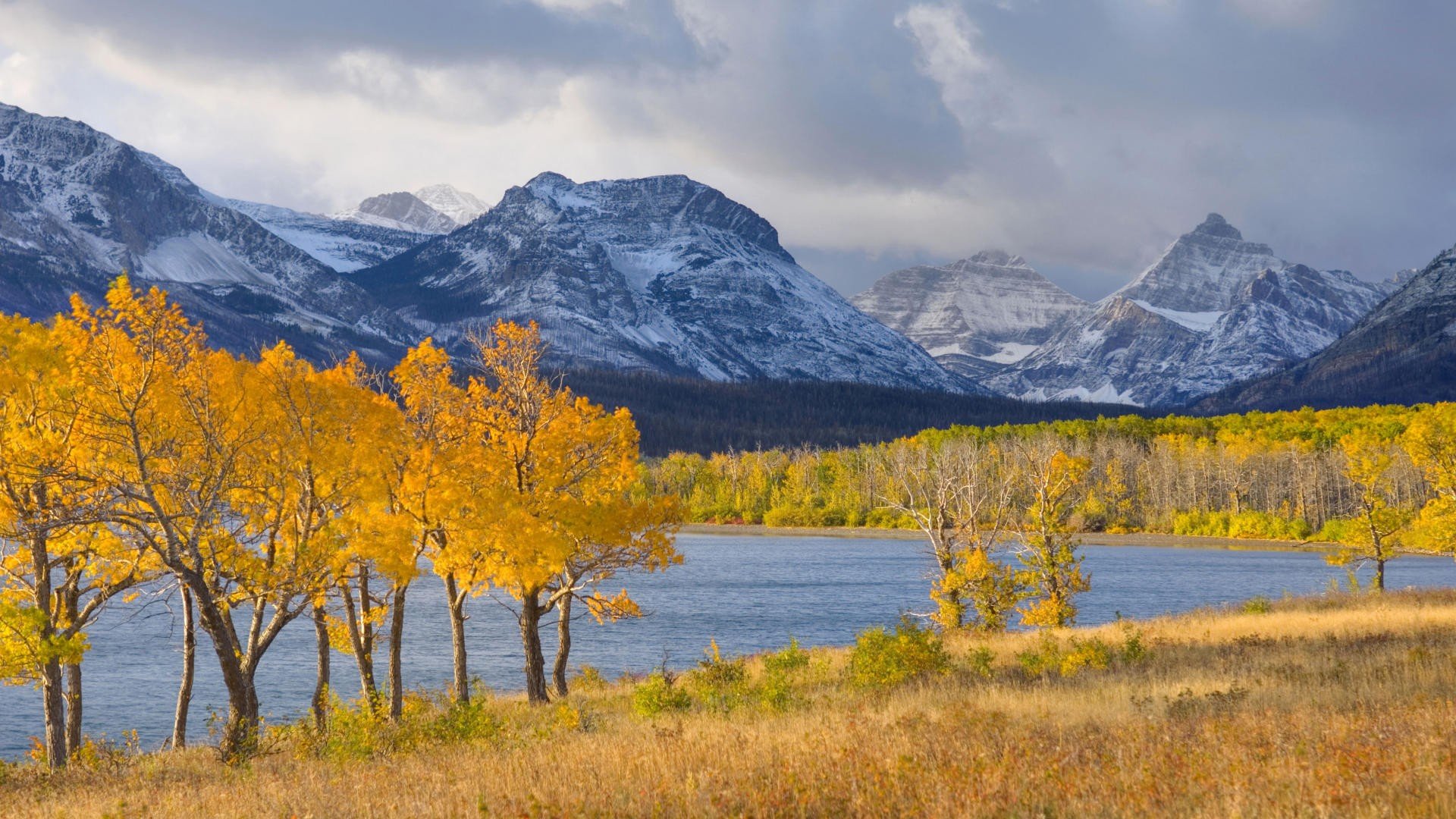 mountains, Autumn, Glacier, National, Park, Foliage Wallpaper HD / Desktop and Mobile Background