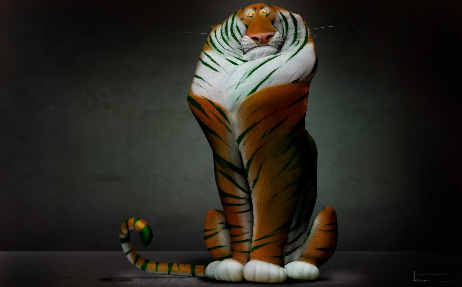 Wallpaper, tiger, cartoon, 3D, animals 1507x936