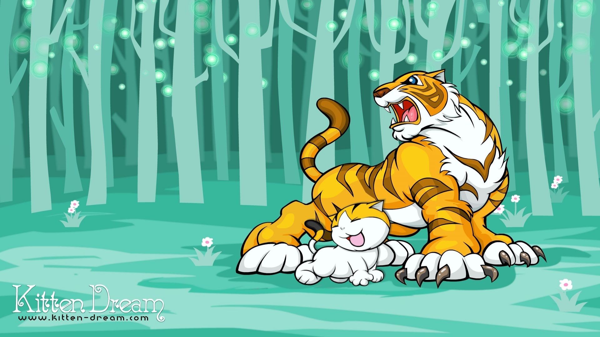 Illustrated, kitten, cartoon, tiger