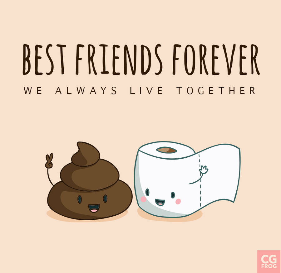 Download Cartoon Toilet Paper And Poop Best Friend Wallpaper