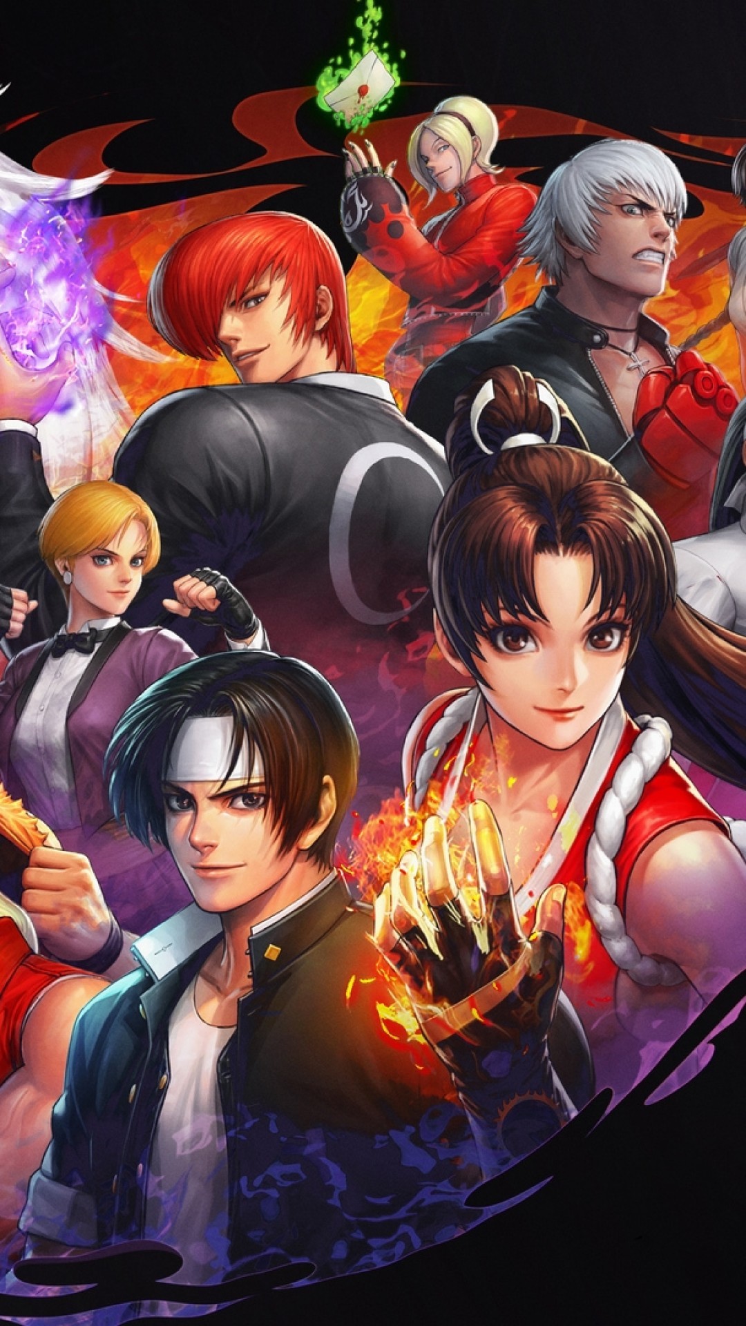 Download 1080x1920 Kyo Kusanagi, Snk, Iori Yagami, King Of Fighters, Fighting Games Wallpaper for iPhone iPhone 7 Plus, iPhone 6+, Sony Xperia Z, HTC One