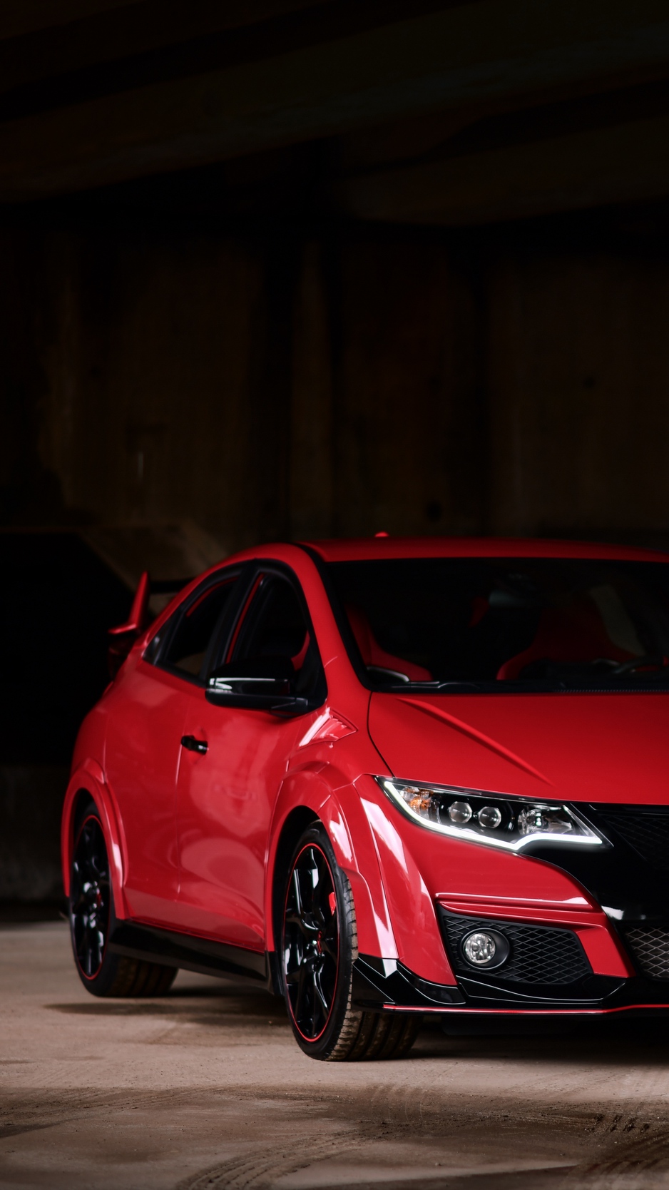 Wallpaper Honda Fk2, Honda, Car, Red, Front View, Parking, Civic Type R Fk2