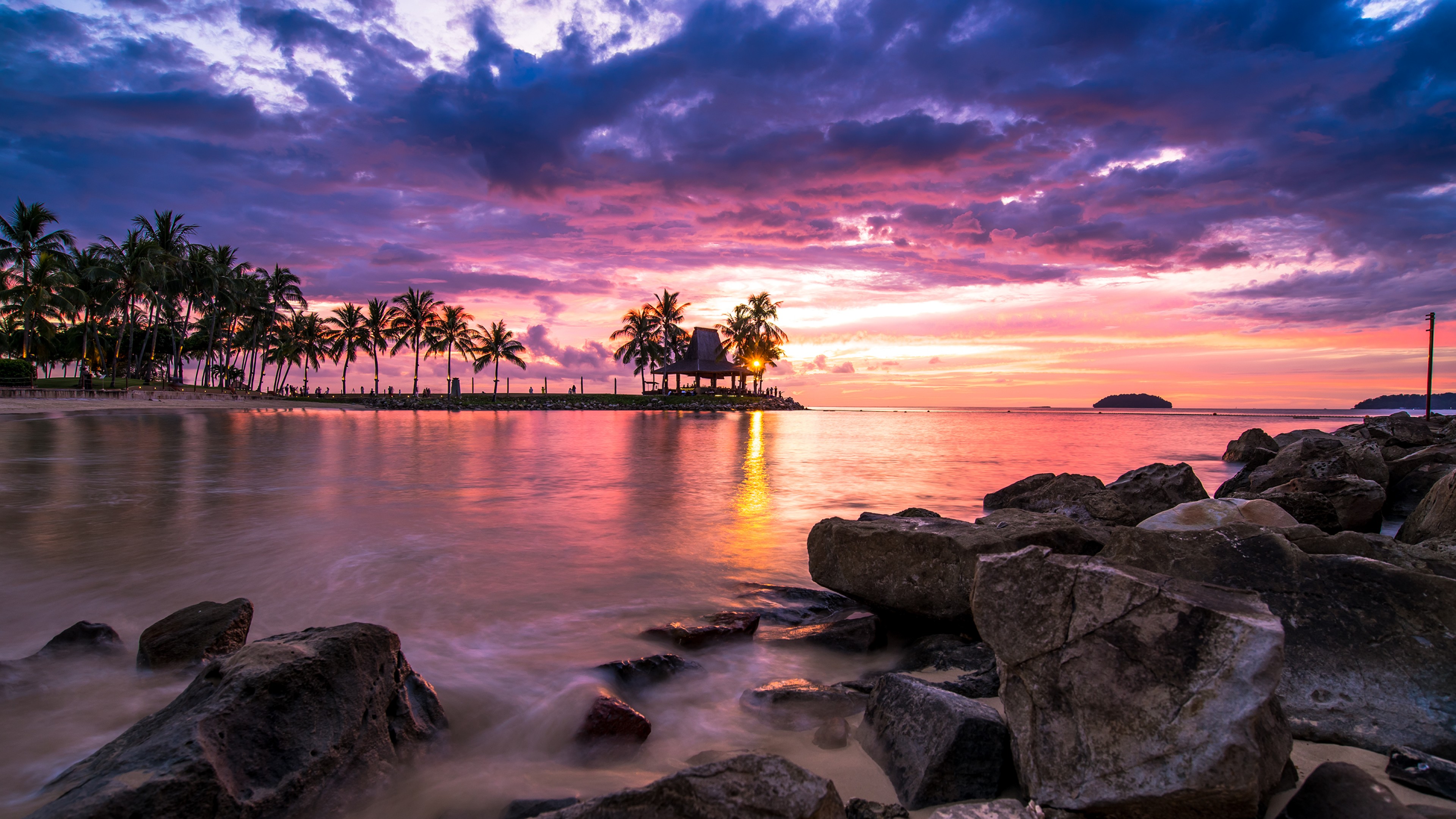 Beach Sunset Wallpaper for Desktop and Mobiles 4K Ultra HD