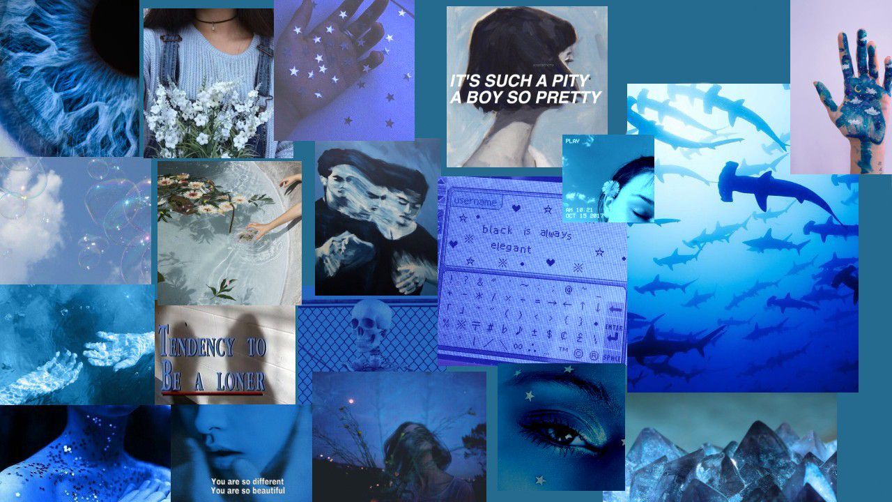 Blue Background Tumblr Aesthetic Laptop