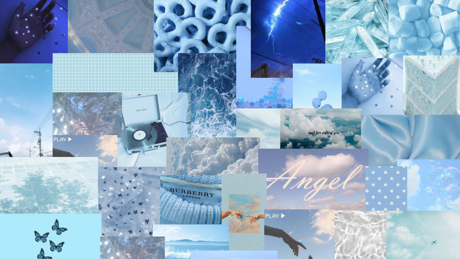 blue aesthetic collage wallpaper for Mac ☾