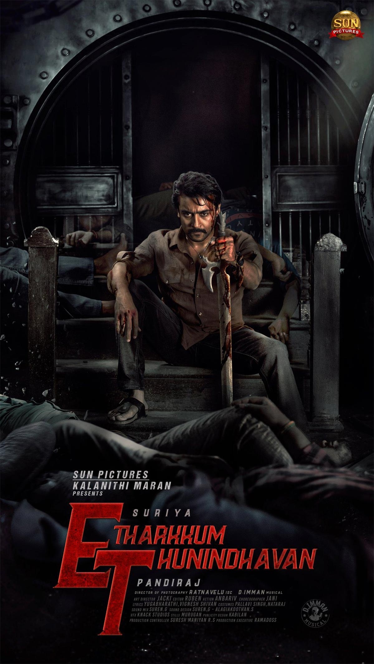 Mass second look poster of Suriya's Etharkkum Thunindhavan out!