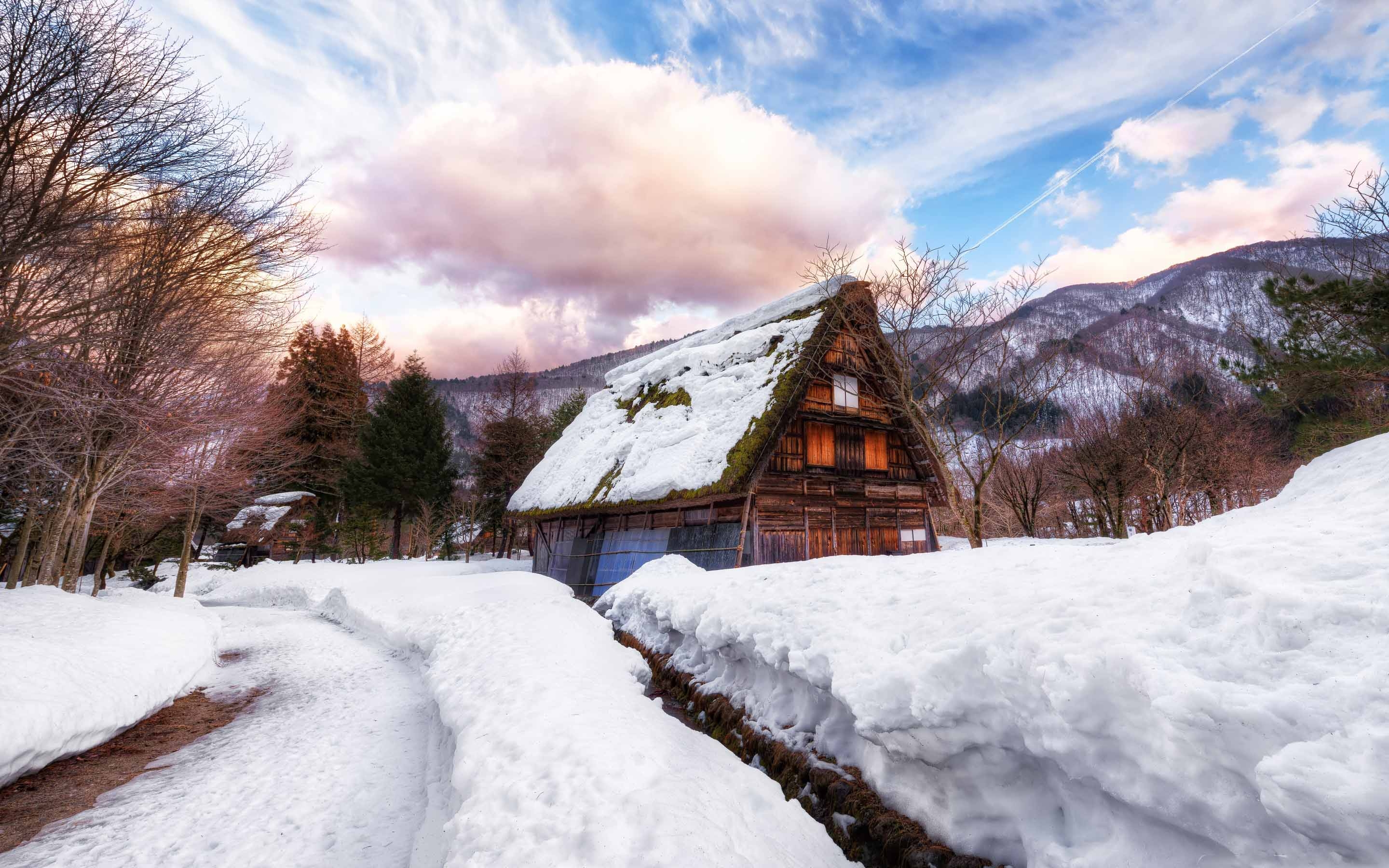 Village In Japan During Winter MacBook Air Wallpaper Download