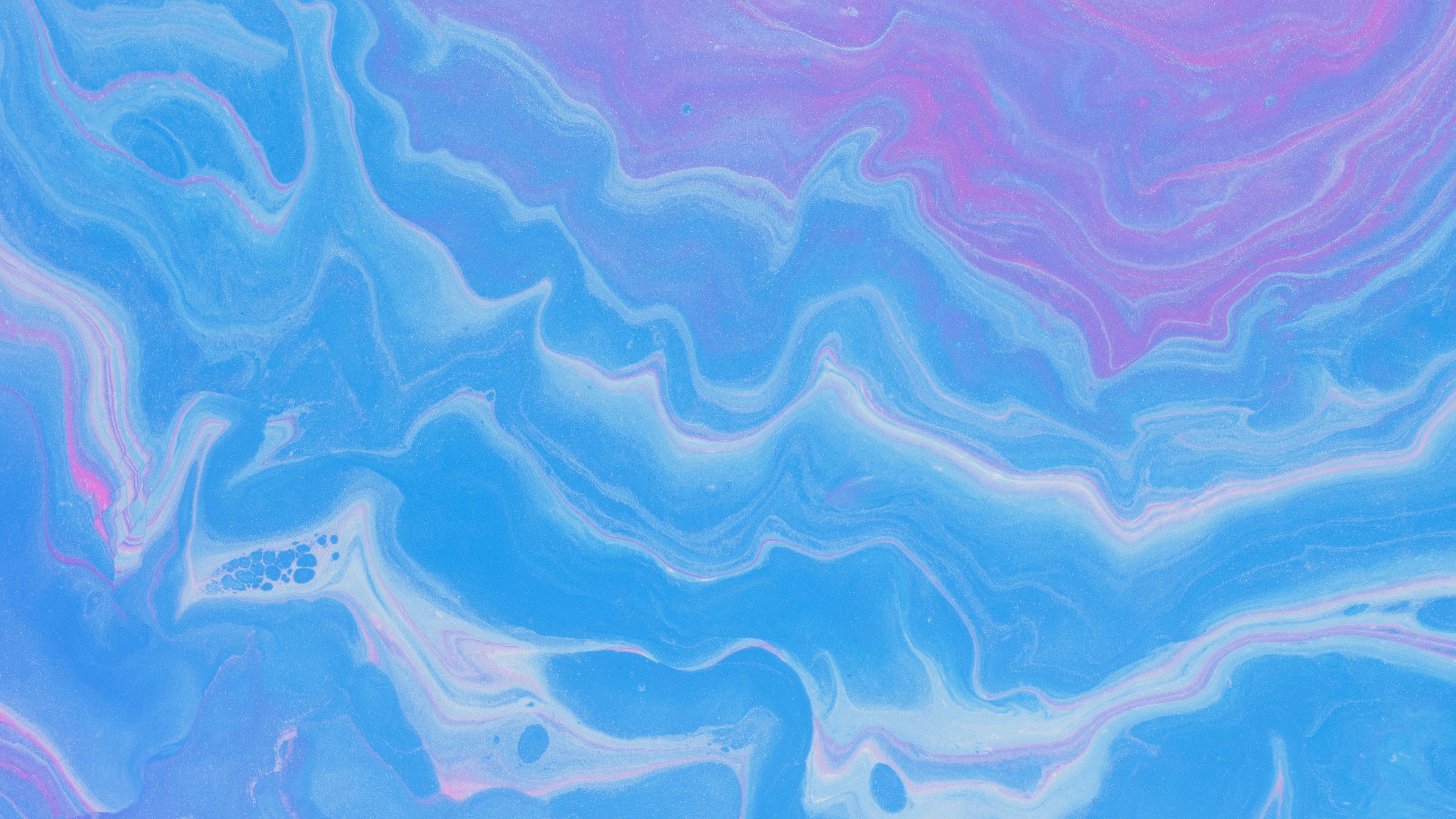 Download wallpaper 3840x2160 stains, liquid, texture, blue, purple, abstraction 4k uhd 16:9 HD background