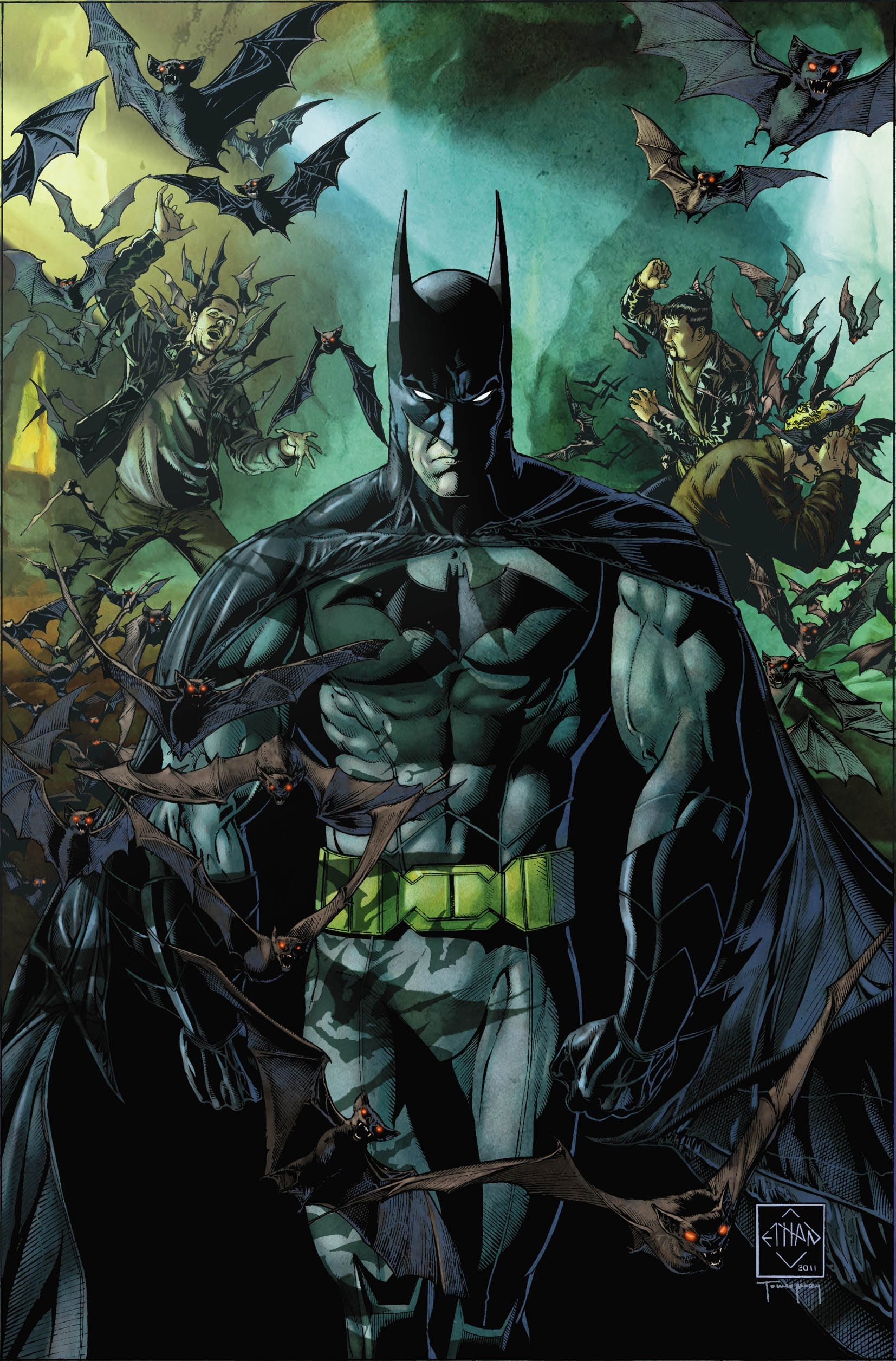 Download Batman The New 52: Intense Stare and Shadows Wallpaper