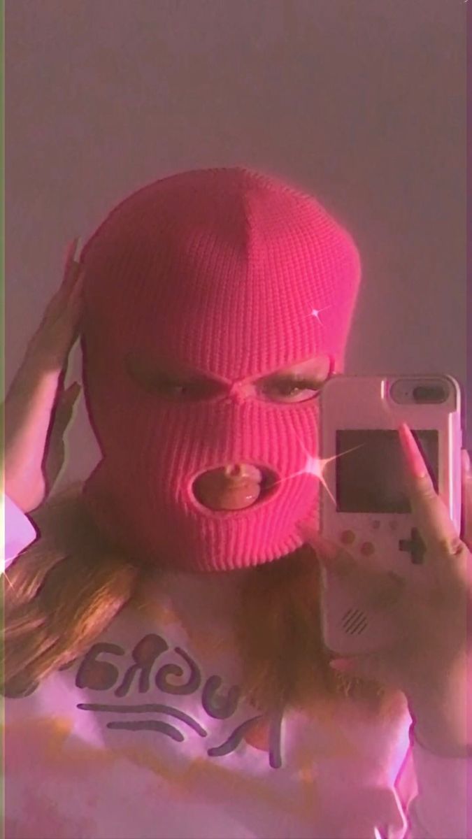 hot pink ski mask