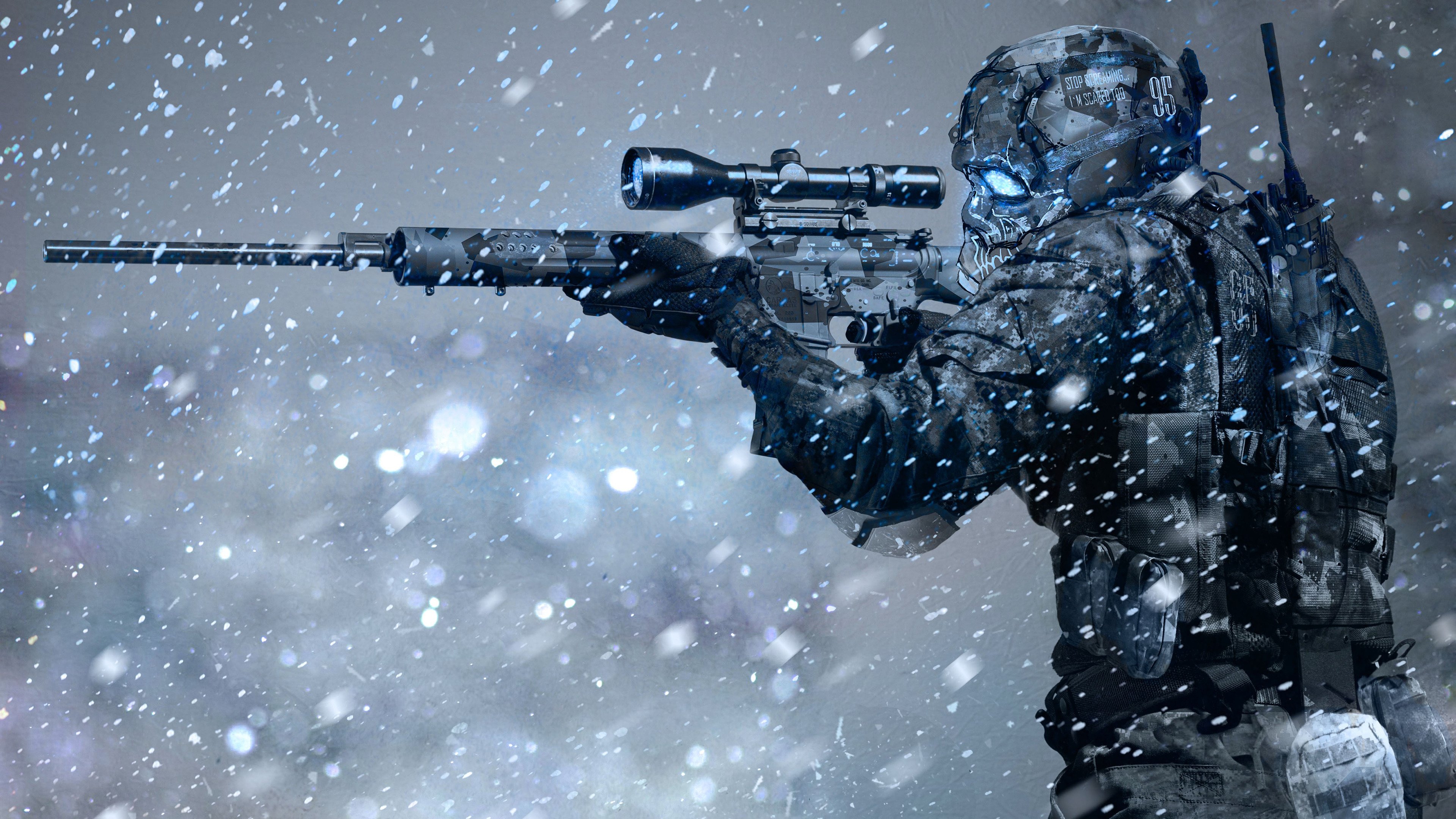 Sci Fi, Soldier, Sniper, Rifle, 4K Wallpaper. Mocah HD Wallpaper