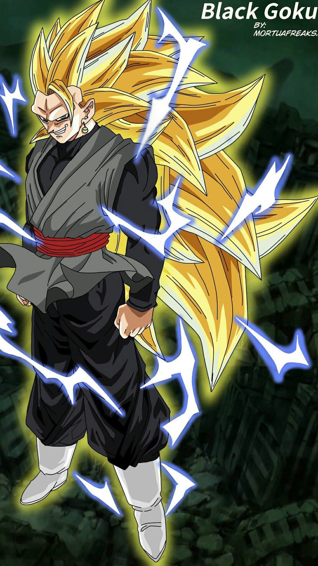 Black Goku SSJ 3, png