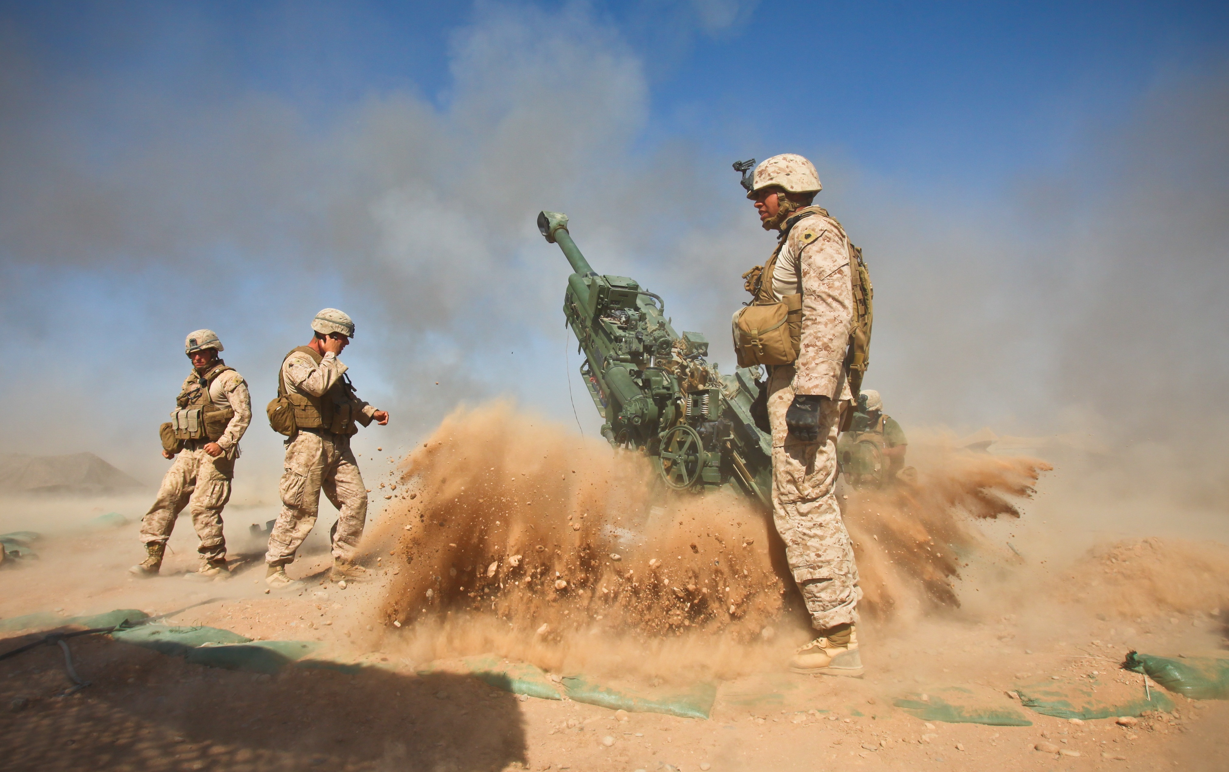 desert usmc us marines corps artillery 4040x2538 wallpaper