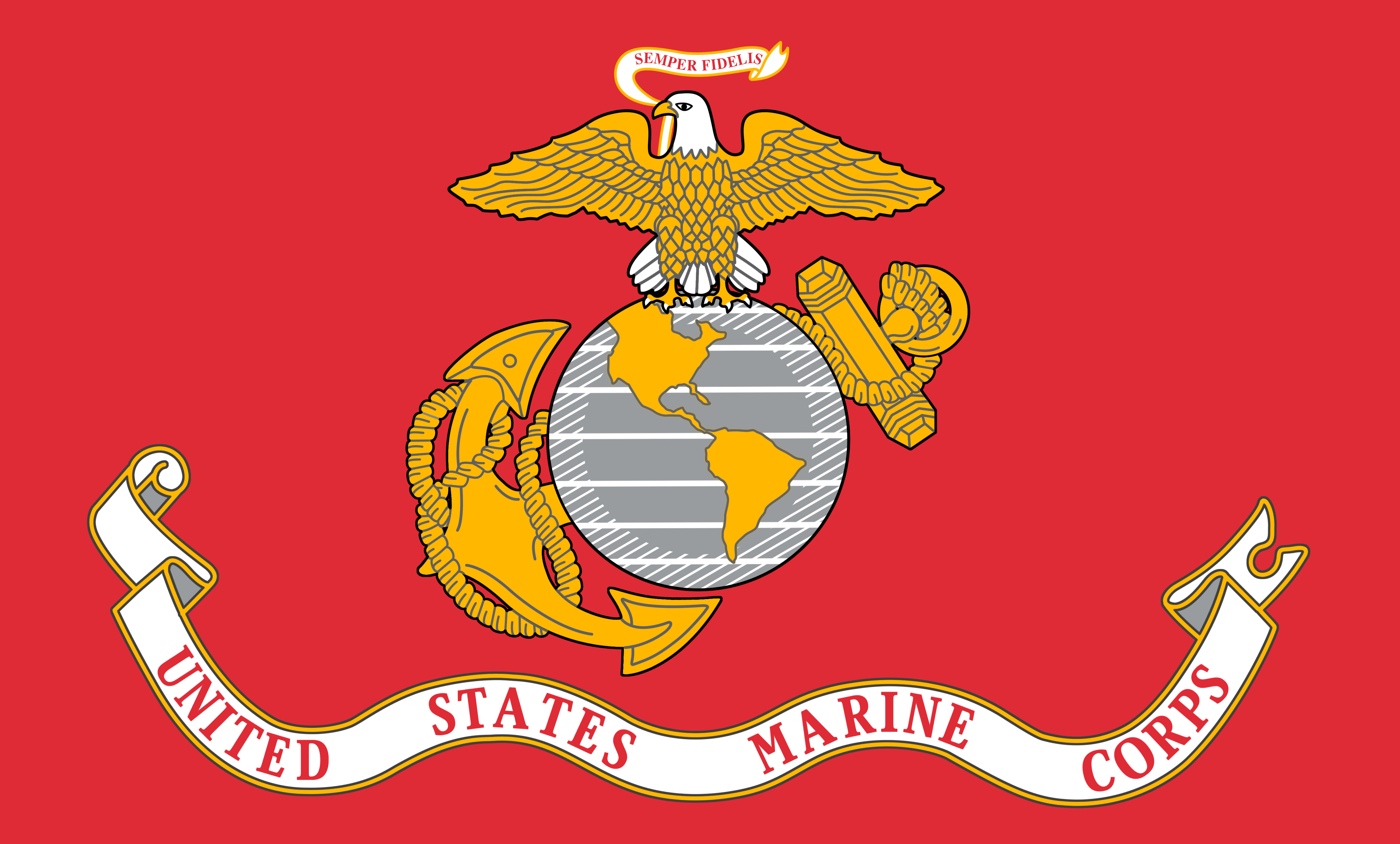 Desktop Wallpaper USA Marine Corps Flag 4951x2984