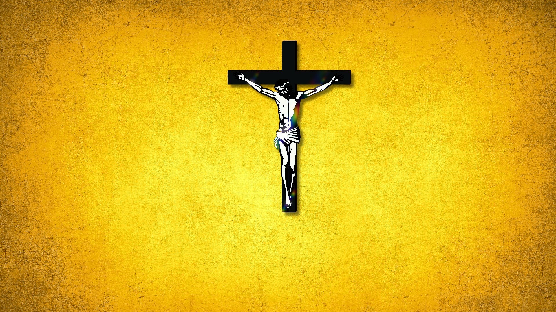 Jesus Christ On Cross With Yellow Background HD Jesus Wallpaper