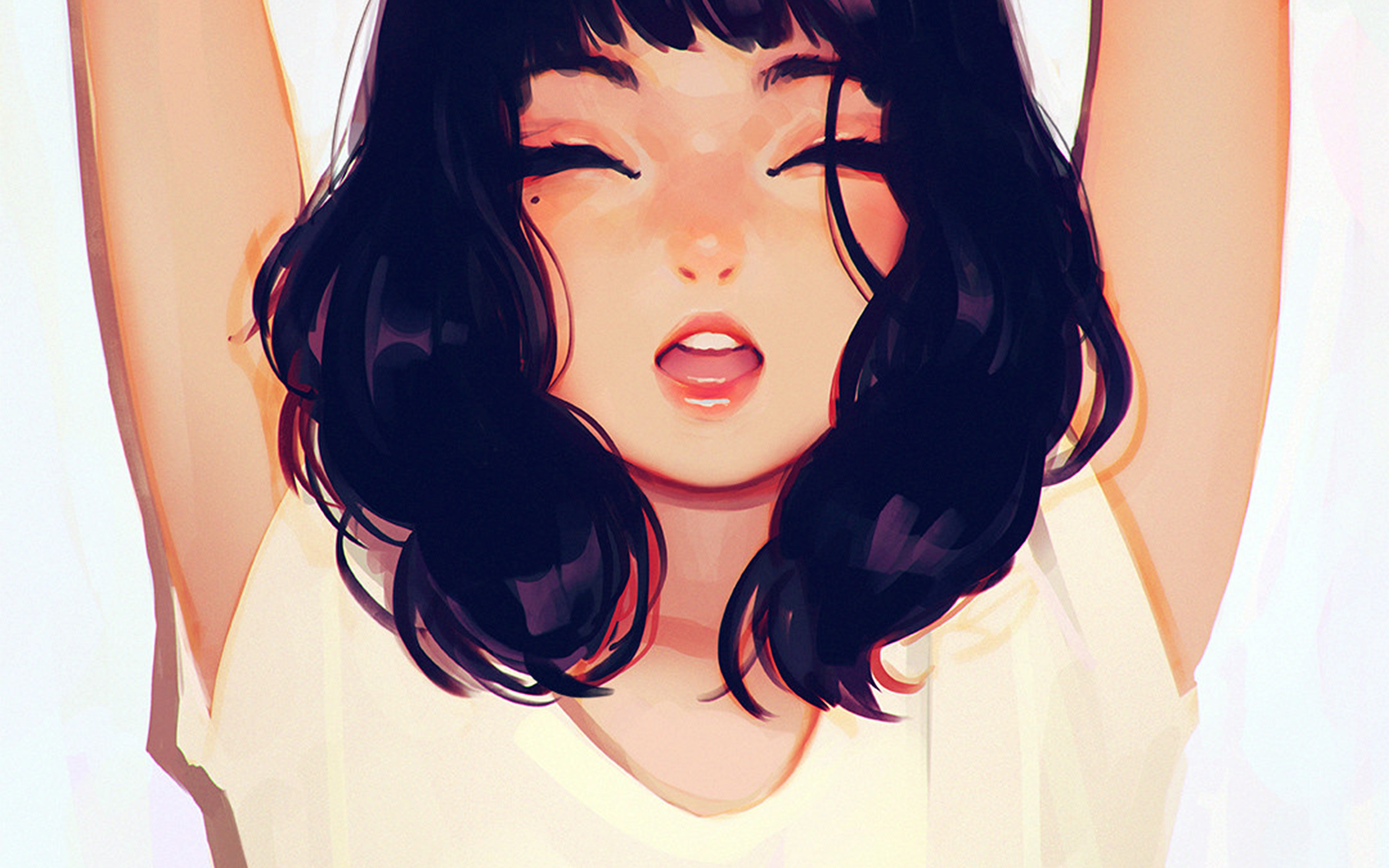 Girl Smile Ilya Kuvshinov Illustration Art Yawn Wallpaper