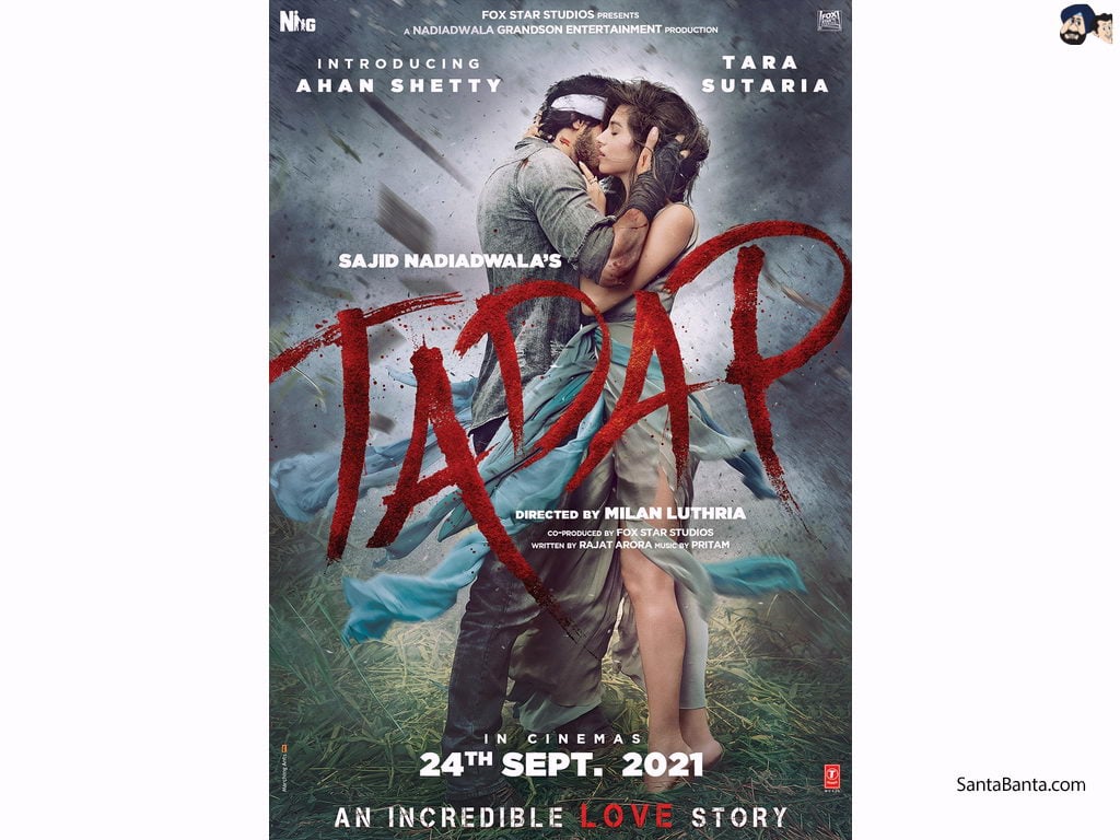 Tadap`, a Hindi romantic action film by Milan Luthria (Release 2021)