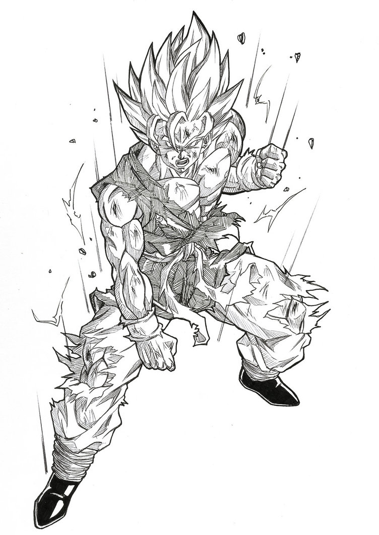Goku Drawing by Lokesh Lash  Fine Art America