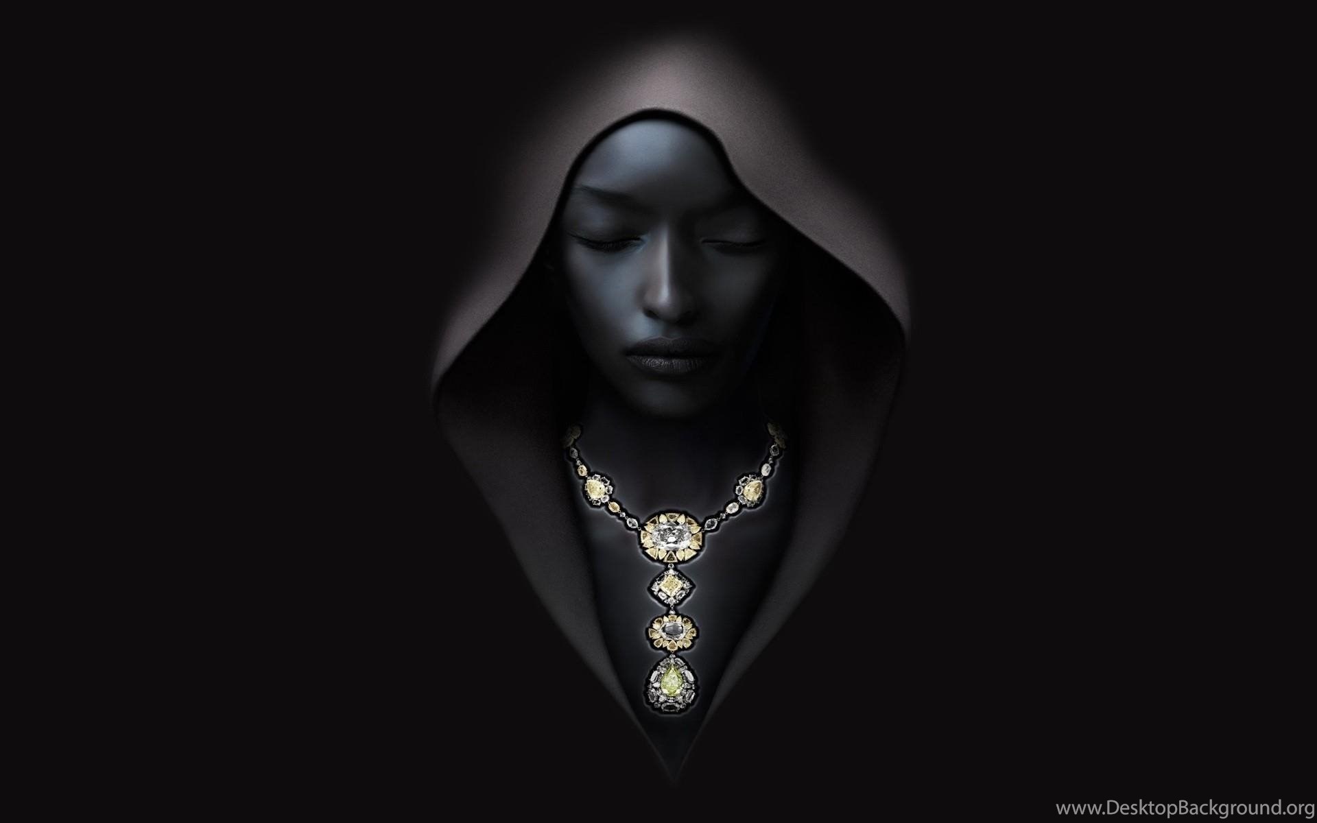 A Girl In A Hood On A Black Background Wallpaper And Image. Desktop Background