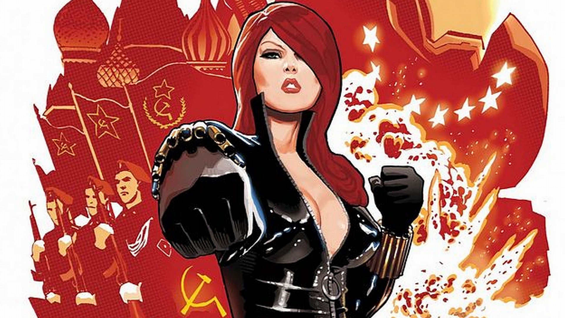 Black Widow, Comics, Explosion Wallpaper HD / Desktop and Mobile Background