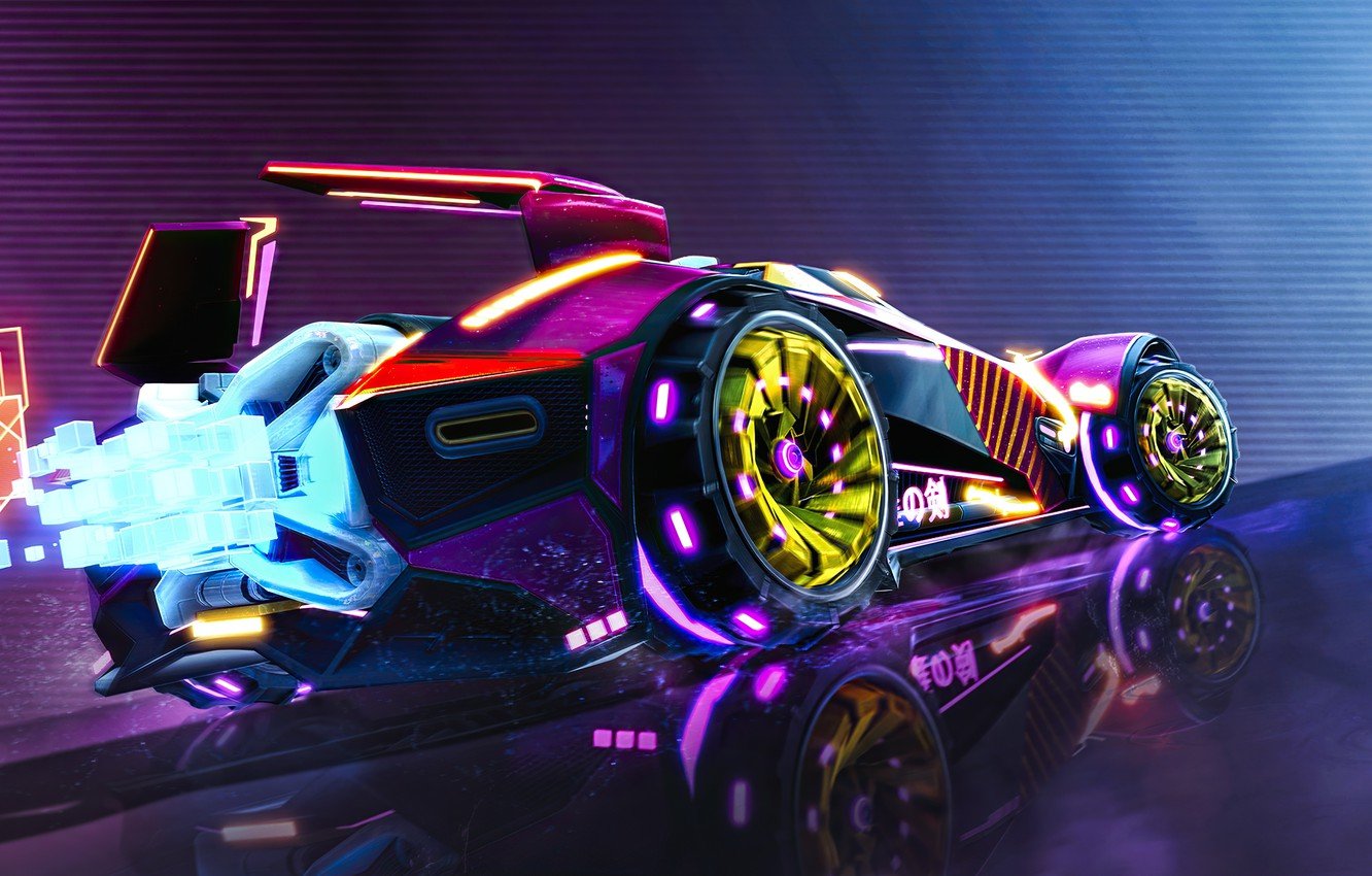 Wallpaper car, neon, fast, super car, rocket league image for desktop, section игры