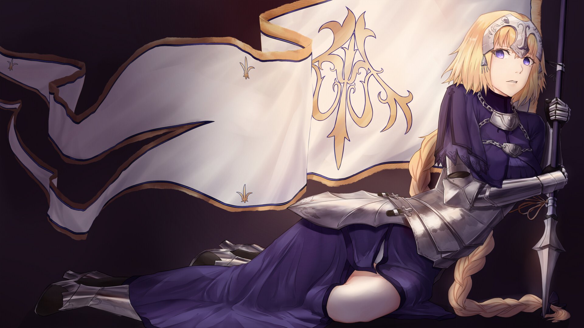 Wallpaper, Fate Series, Fate Apocrypha, anime girls, blonde, Ruler Fate Apocrypha 1920x1080