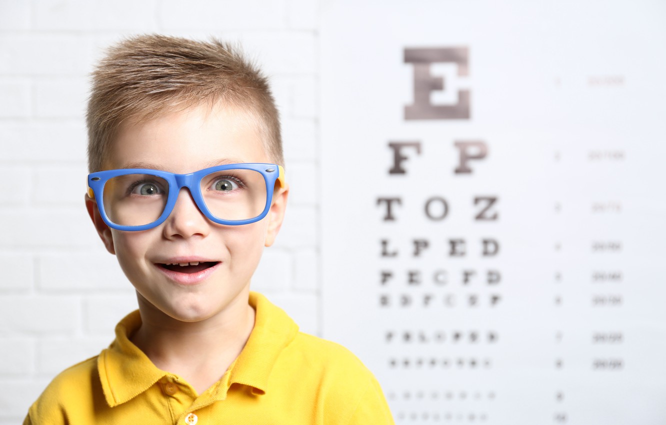 Wallpaper view, child, glasses, visual examination image for desktop, section разное