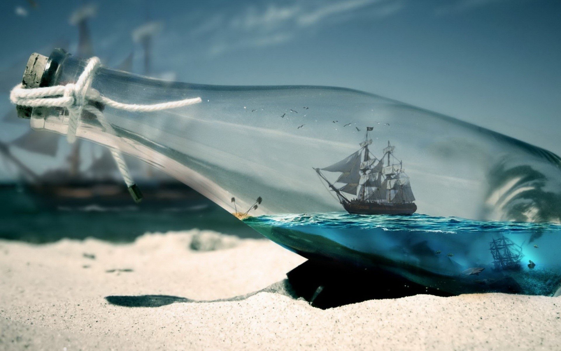 Ship In A Bottle HD Wallpaper and Background