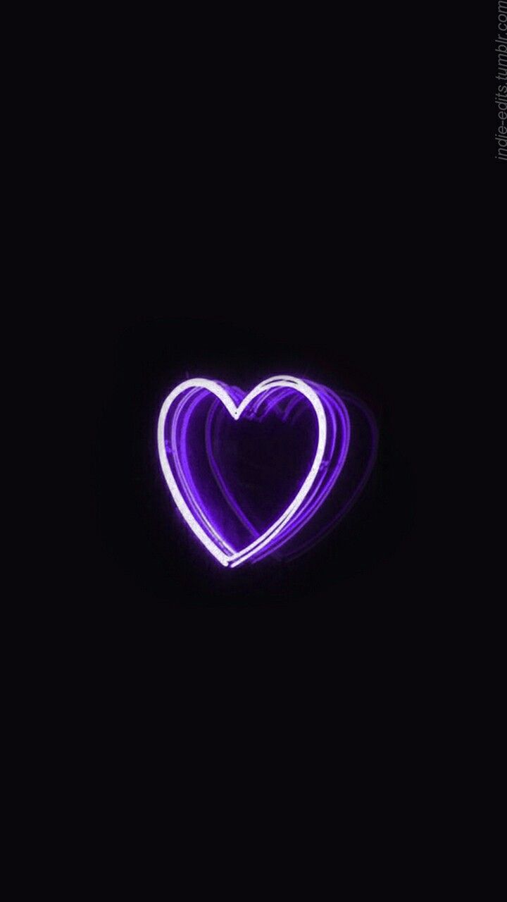 Neon Purple Heart Aesthetic Wallpaper