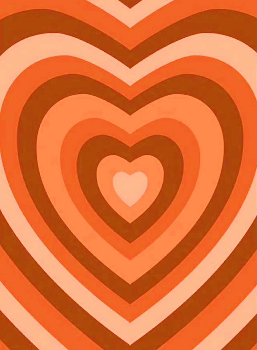 Free Orange Heart Wallpaper Background
