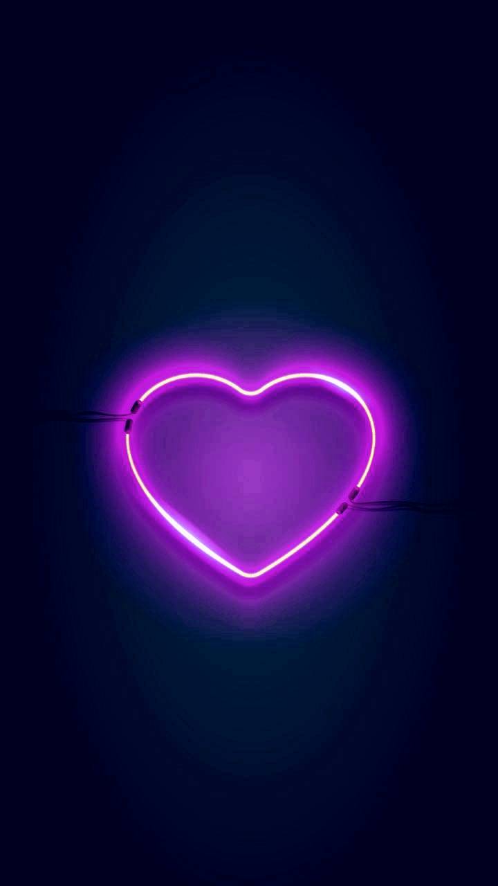 HD wallpaper purple heart neon light smoke background shape abstract  backgrounds  Wallpaper Flare