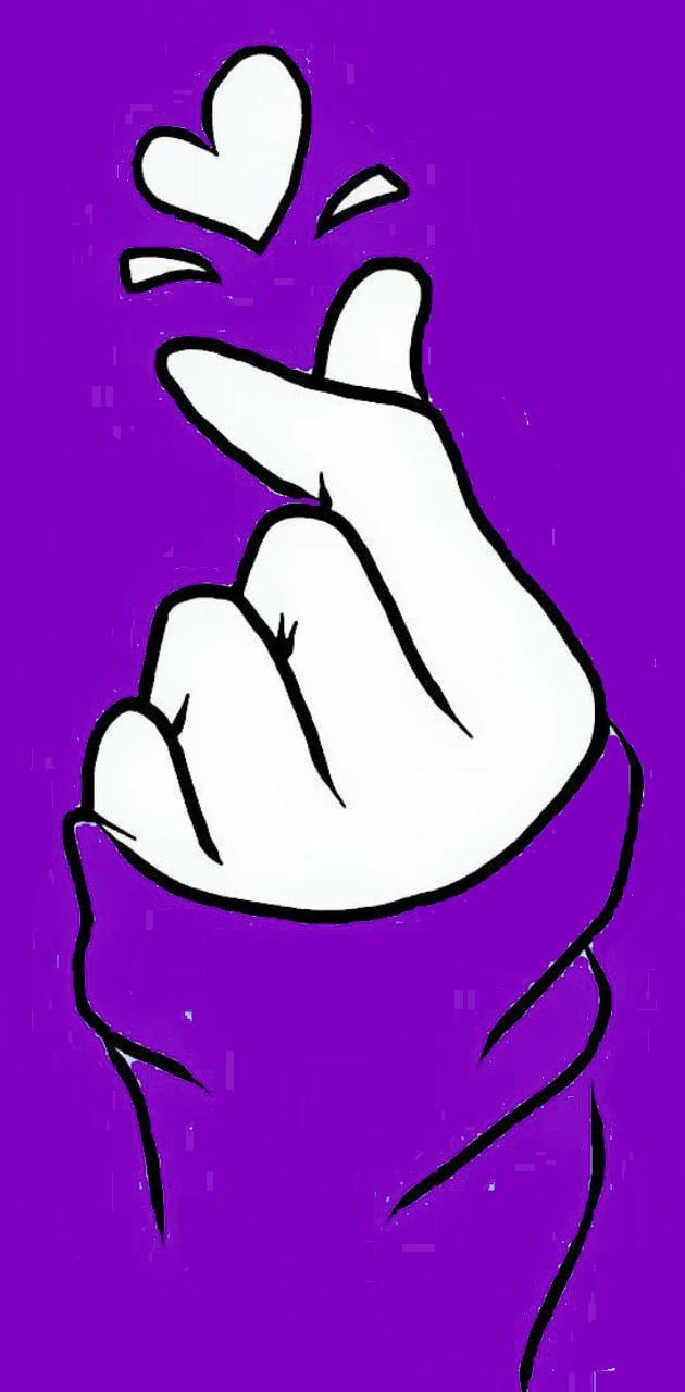 Finger Heart Purple wallpaper