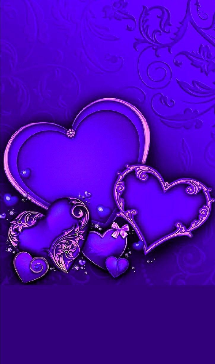 Blue and Purple Hearts Wallpaper Free Blue and Purple Hearts Background