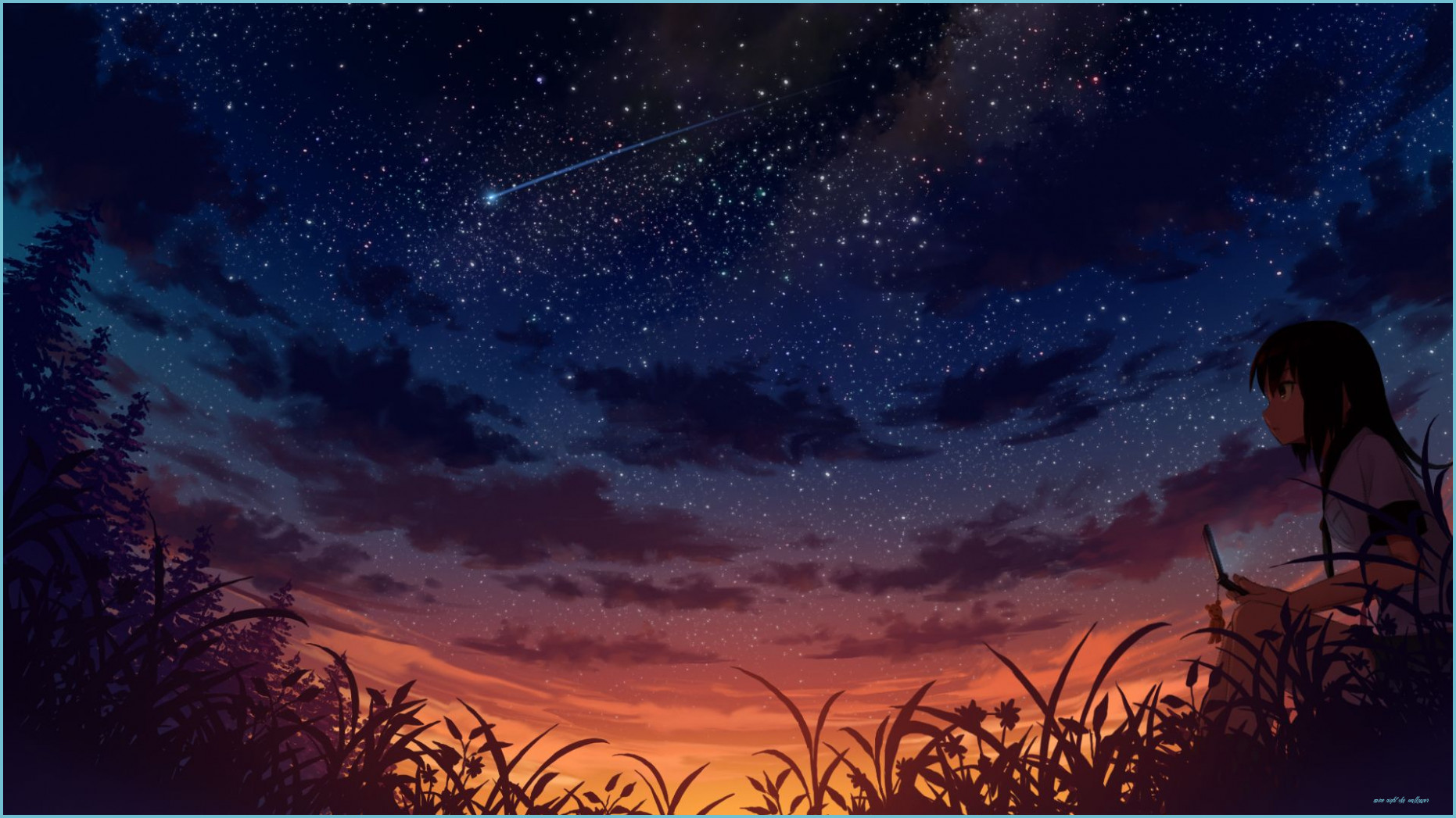 Starry Sky Wallpaper Sky Anime, Anime Scenery Wallpaper, Anime Night Sky Wallpaper