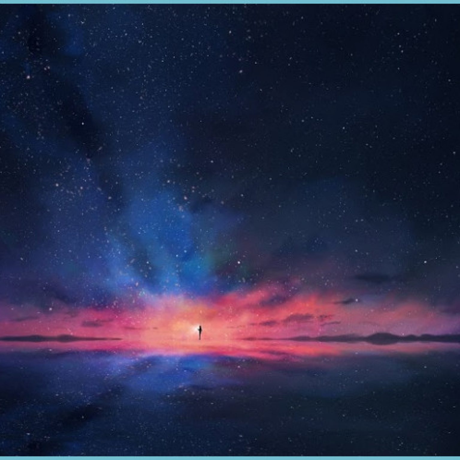 Anime Night Sky Stars Horizon Scenery 10K Wallpaper Night Sky Wallpaper