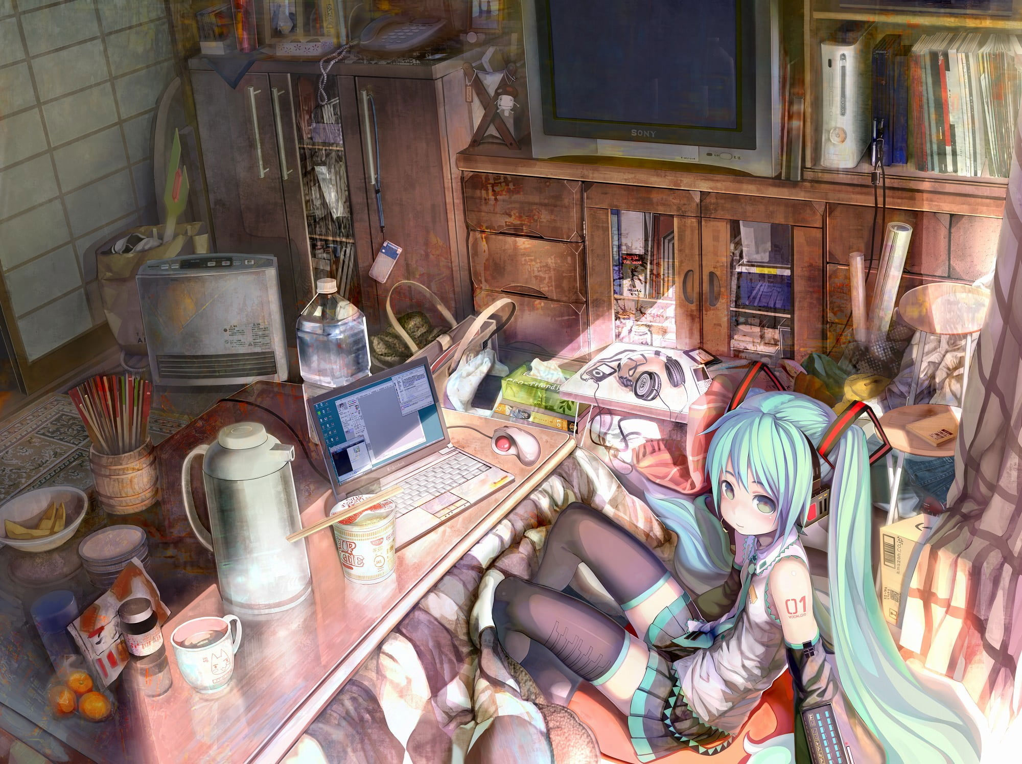 Wallpaper Lofi Detailed, Computer, Anime Girls, Hatsune Miku • Wallpaper For You HD Wallpaper For Desktop & Mobile