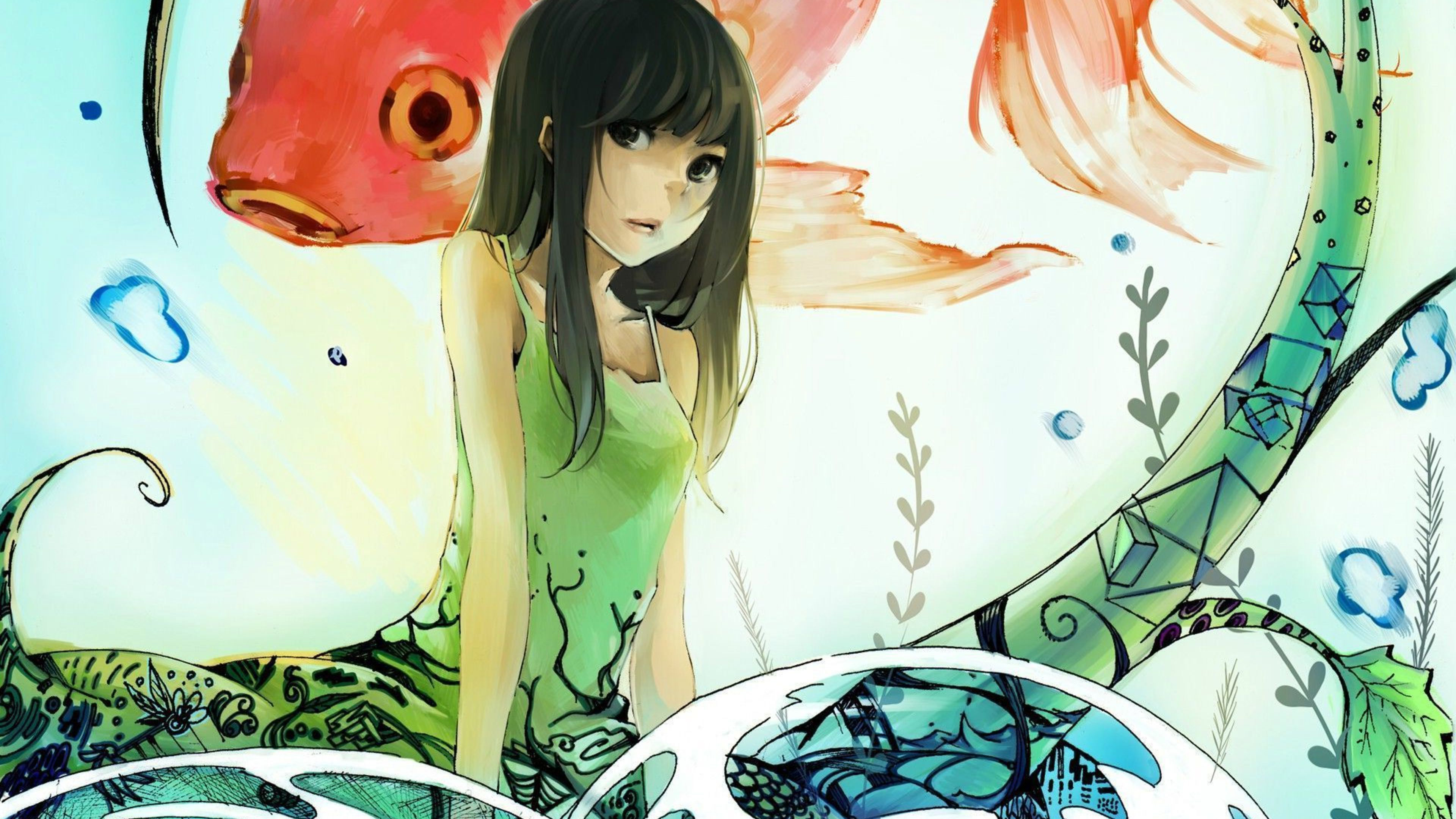 Free download Anime Girl And Koi Fish 4K Wallpaper [3840x2160] for your Desktop, Mobile & Tablet. Explore 4K Anime WallpaperK HD Wallpaper