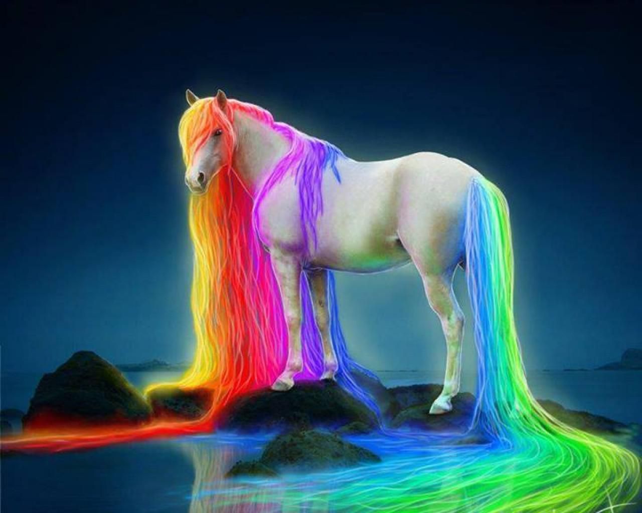 Rainbow Horse Background