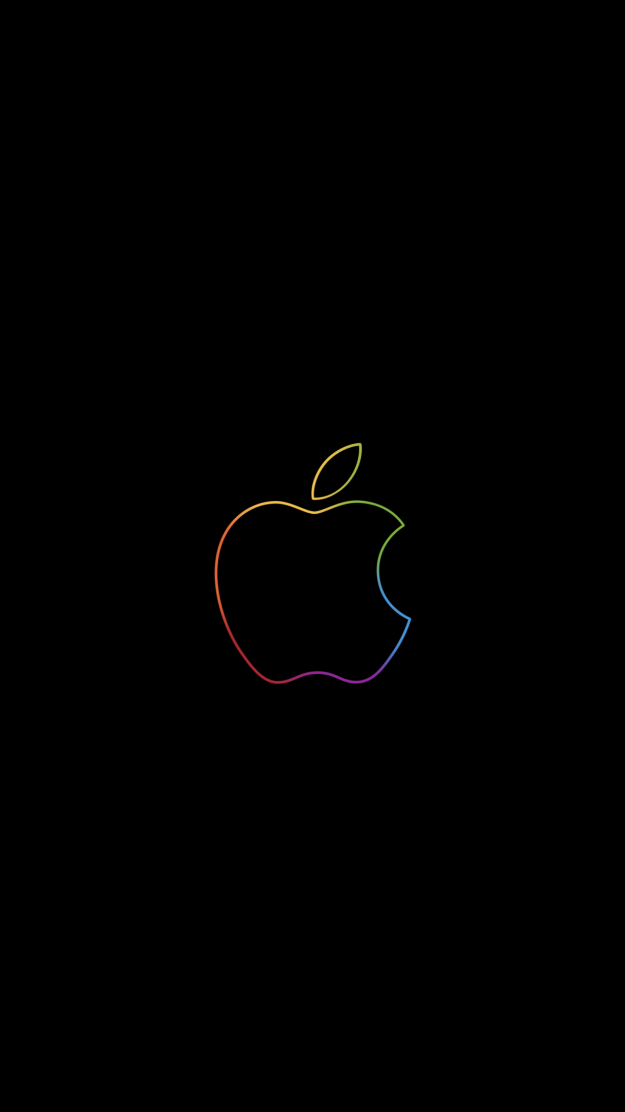 Apple logo Wallpaper 4K, Colorful, Outline, Black background, iPad, HD, Technology